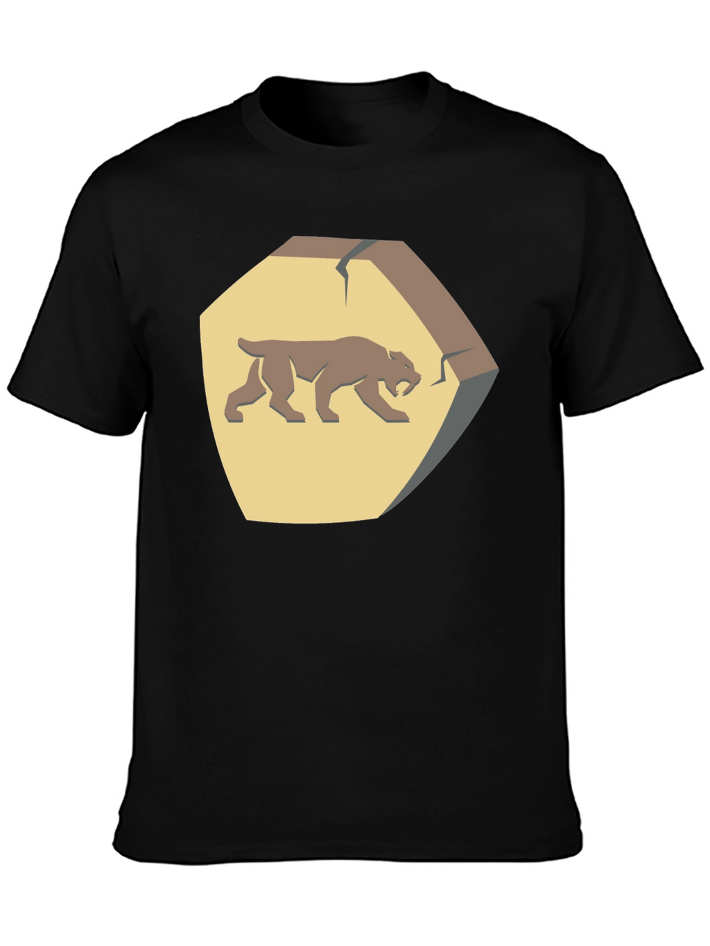 Saber-Toothed Cat Fossil T-Shirt - Prehistoric Style