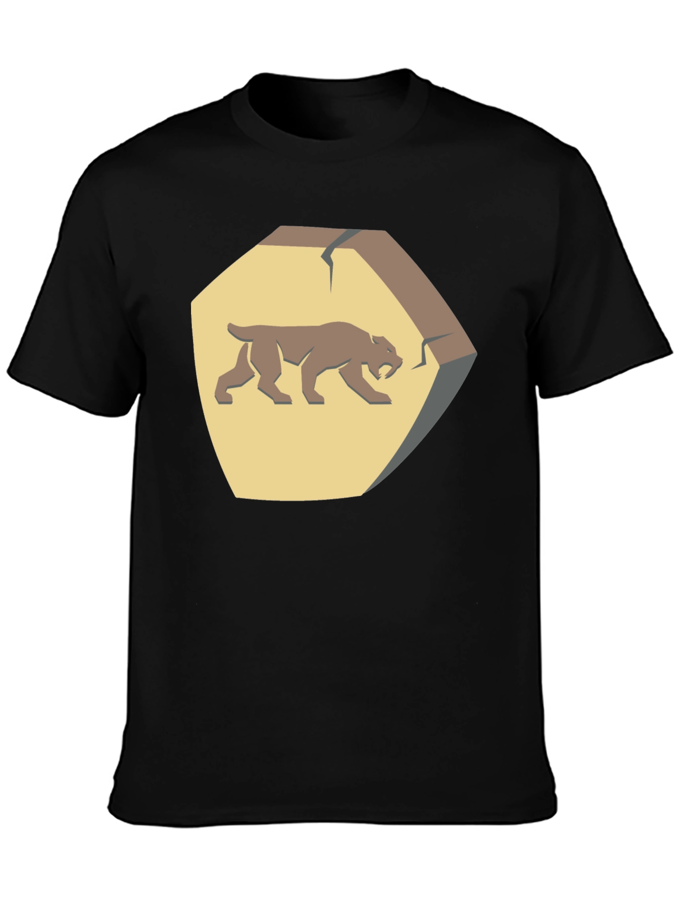 Saber-Toothed Cat Fossil T-Shirt - Prehistoric Style