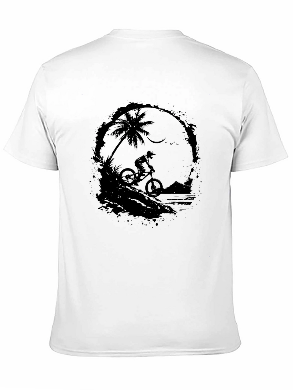 Mountain Biker T-Shirt - Tropical Scene Design
