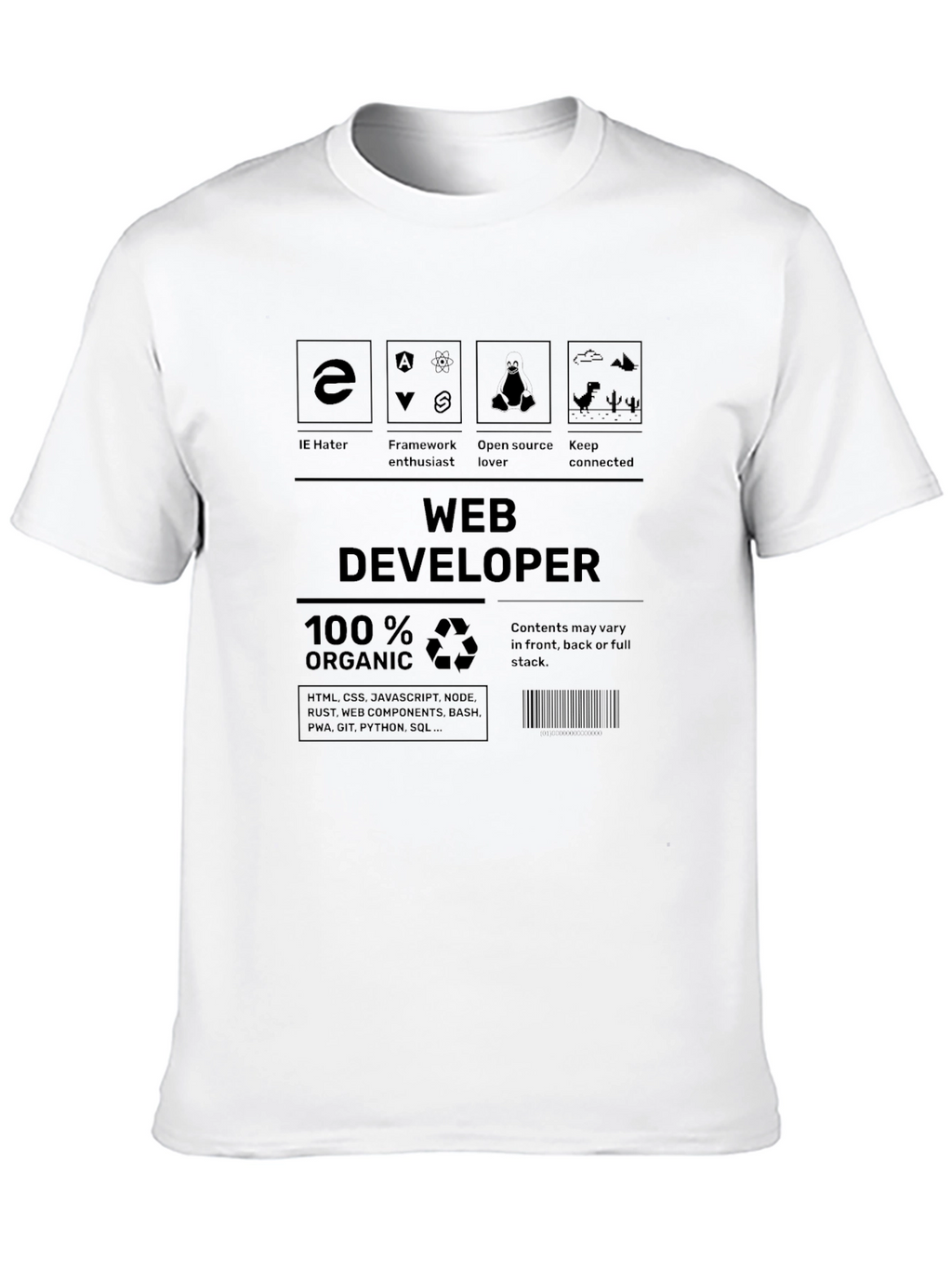 Web Developer Organic T-Shirt