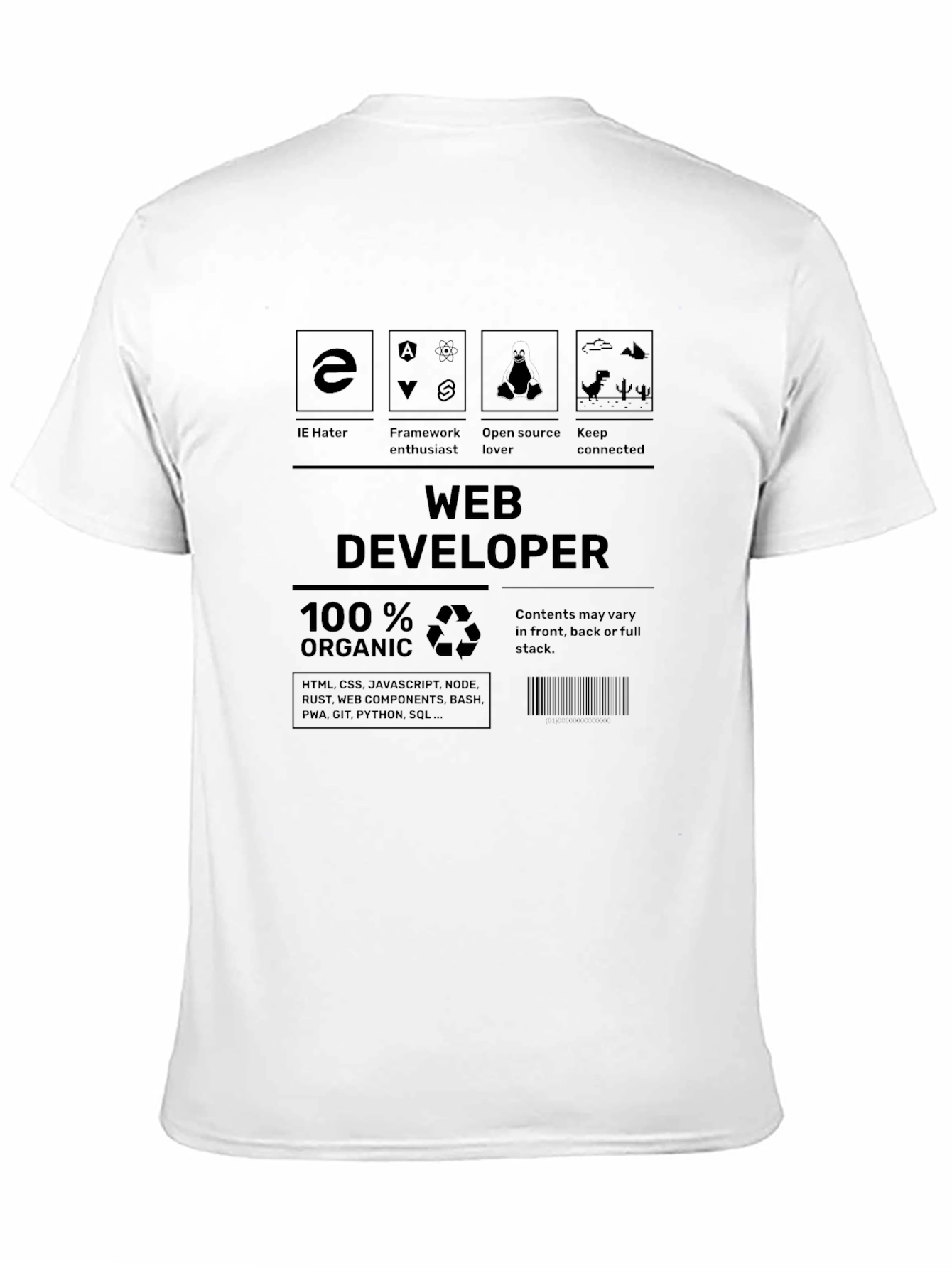 Web Developer Organic T-Shirt