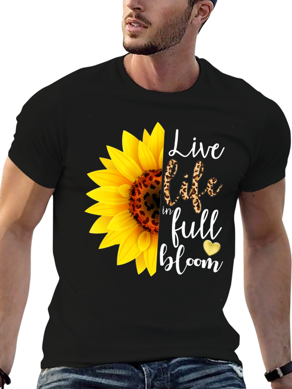Sunflower Graphic Tee - Live Life In Full Bloom