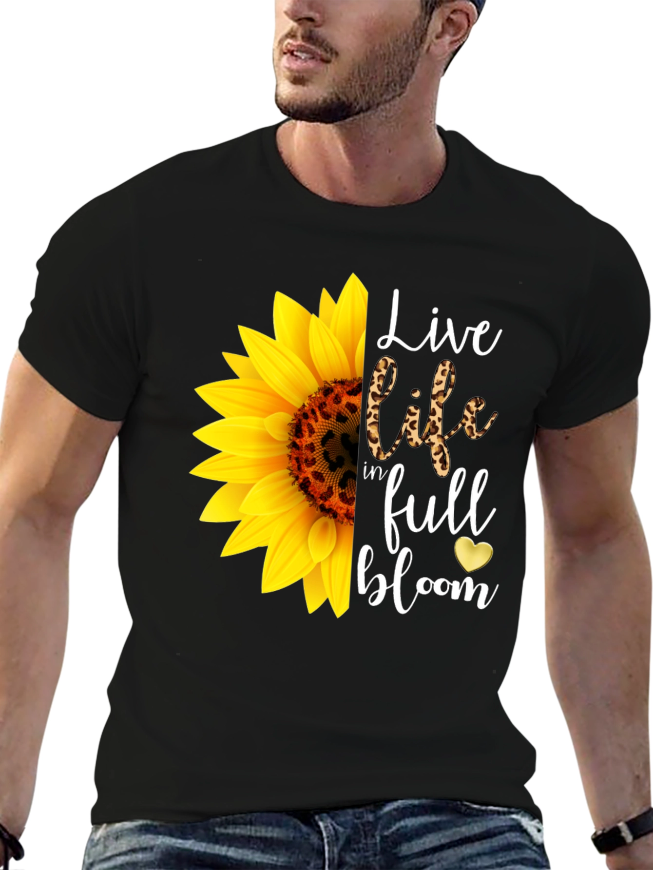 Sunflower Graphic Tee - Live Life In Full Bloom