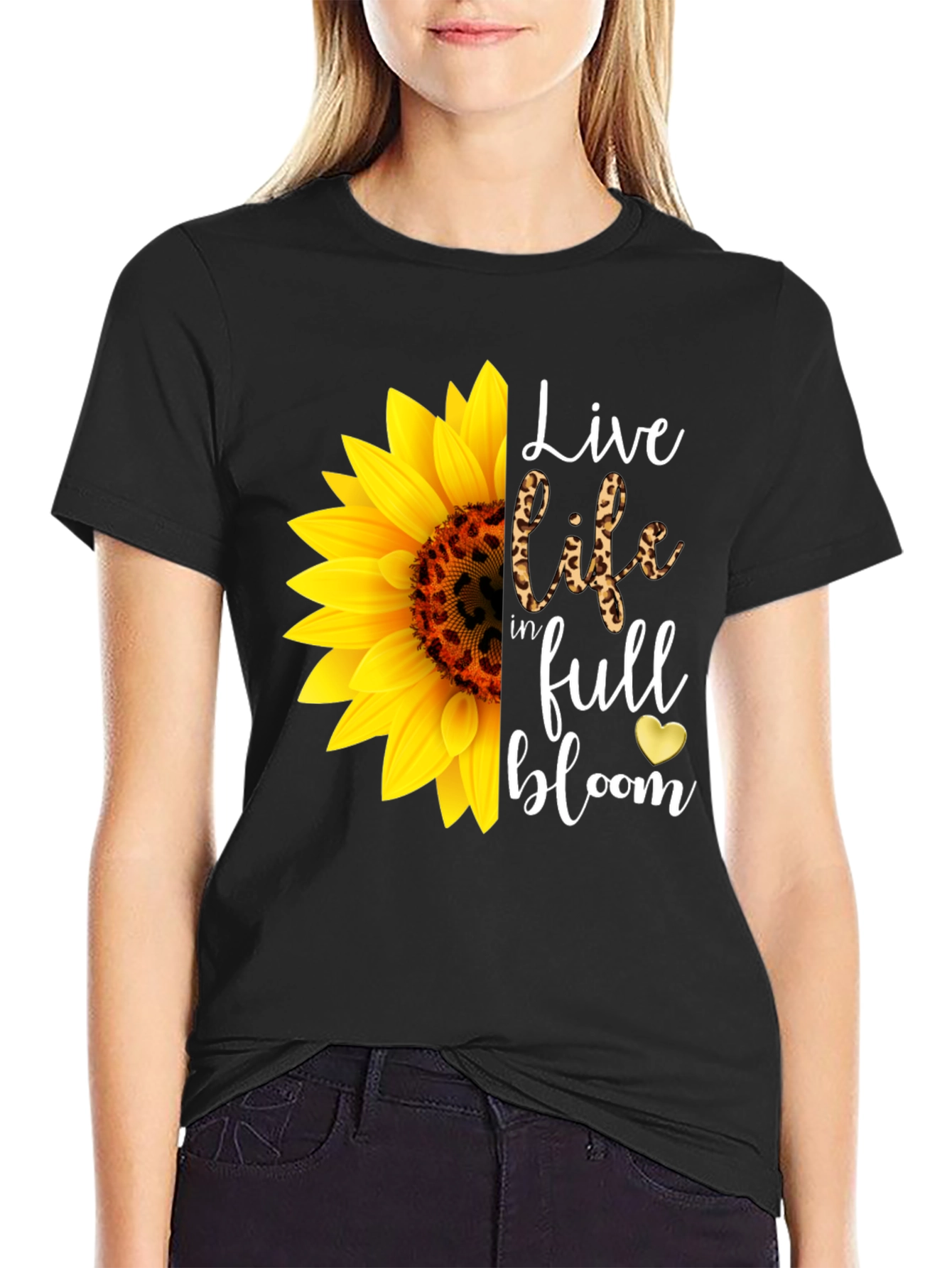 Sunflower Graphic Tee - Live Life In Full Bloom