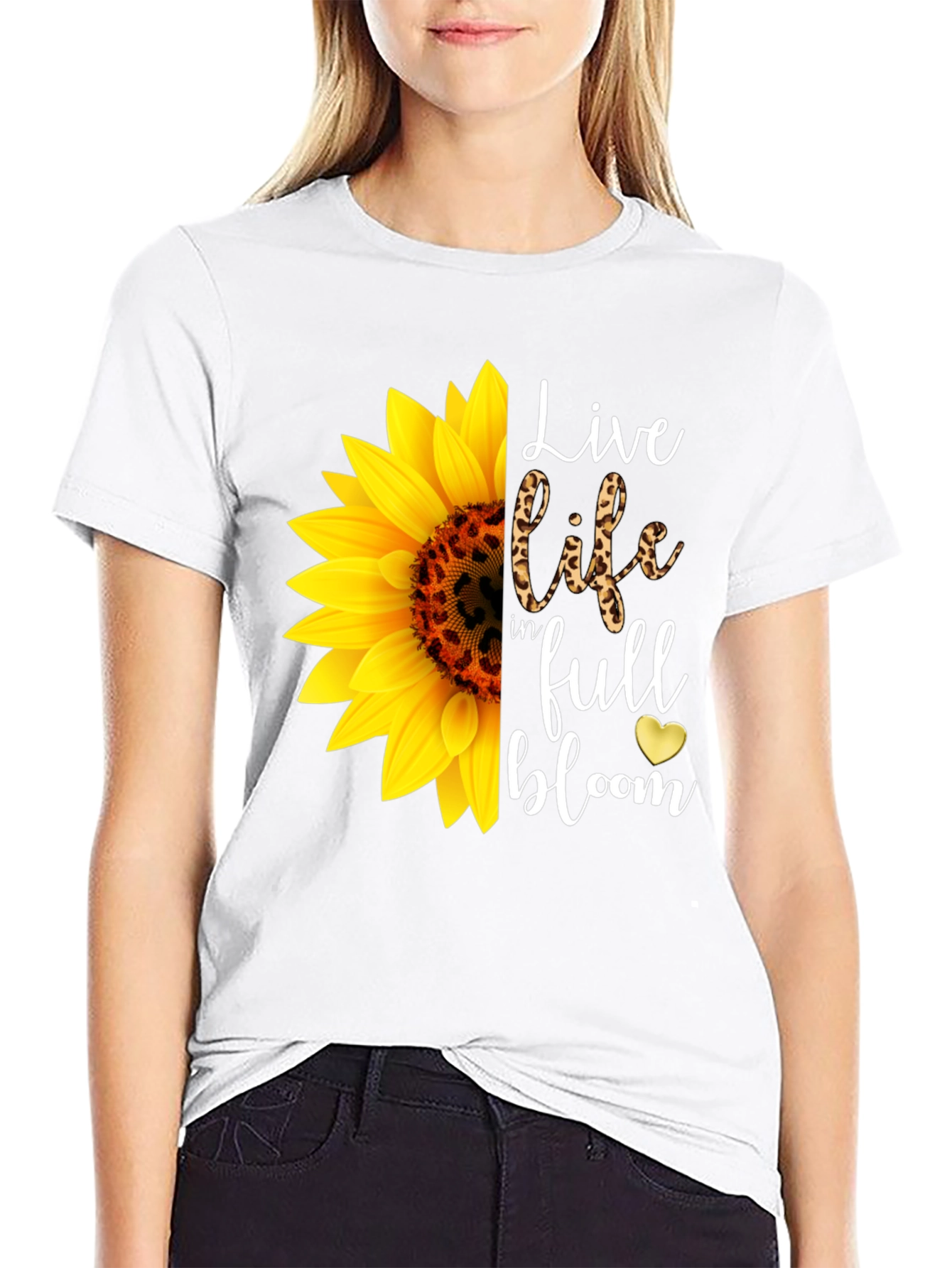 Sunflower Graphic Tee - Live Life In Full Bloom