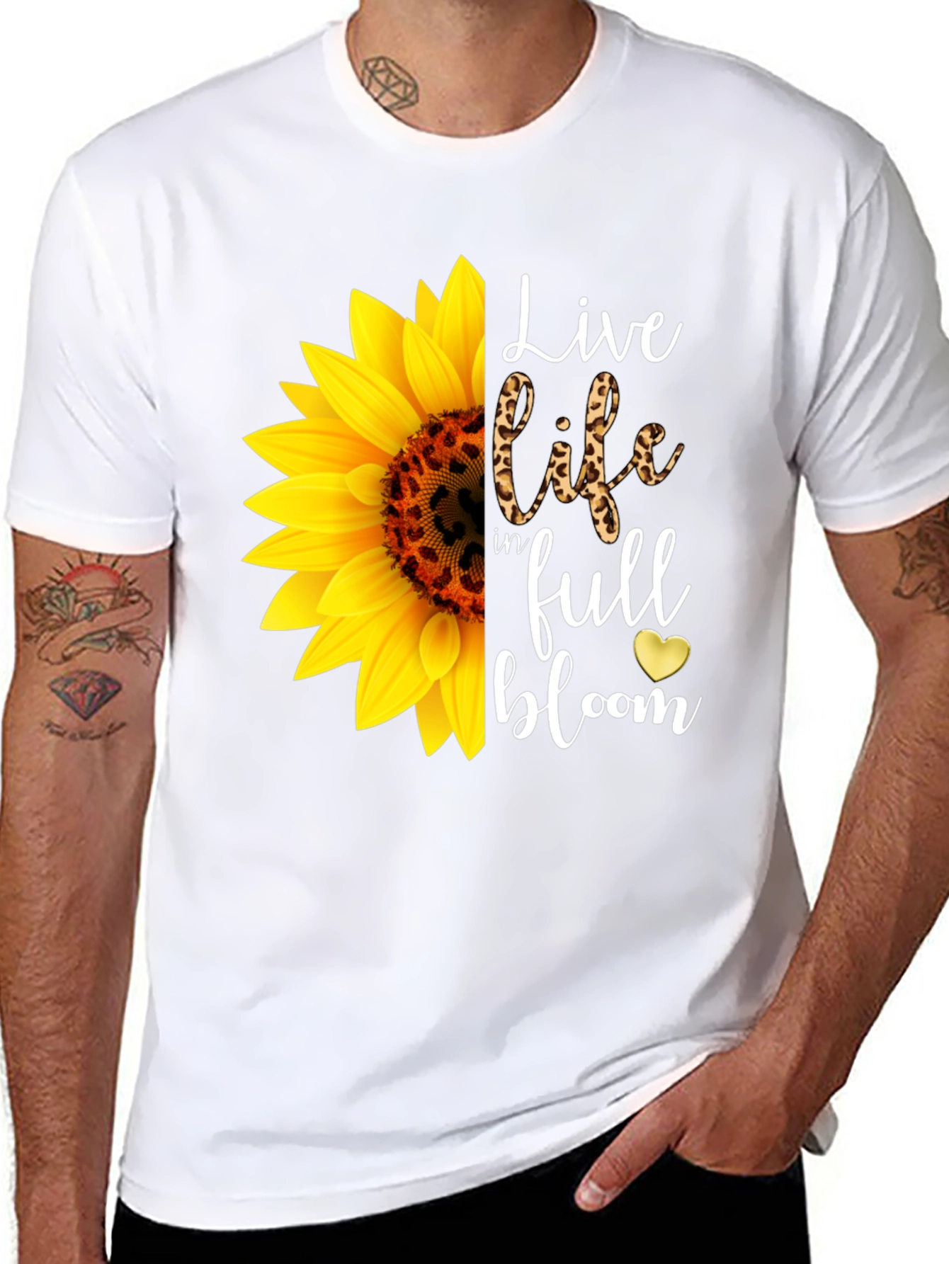 Sunflower Graphic Tee - Live Life In Full Bloom