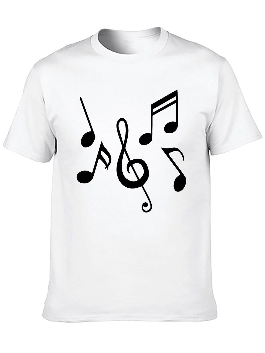 Music Notes Graphic Tee | Classic Crew Neck T-Shirt