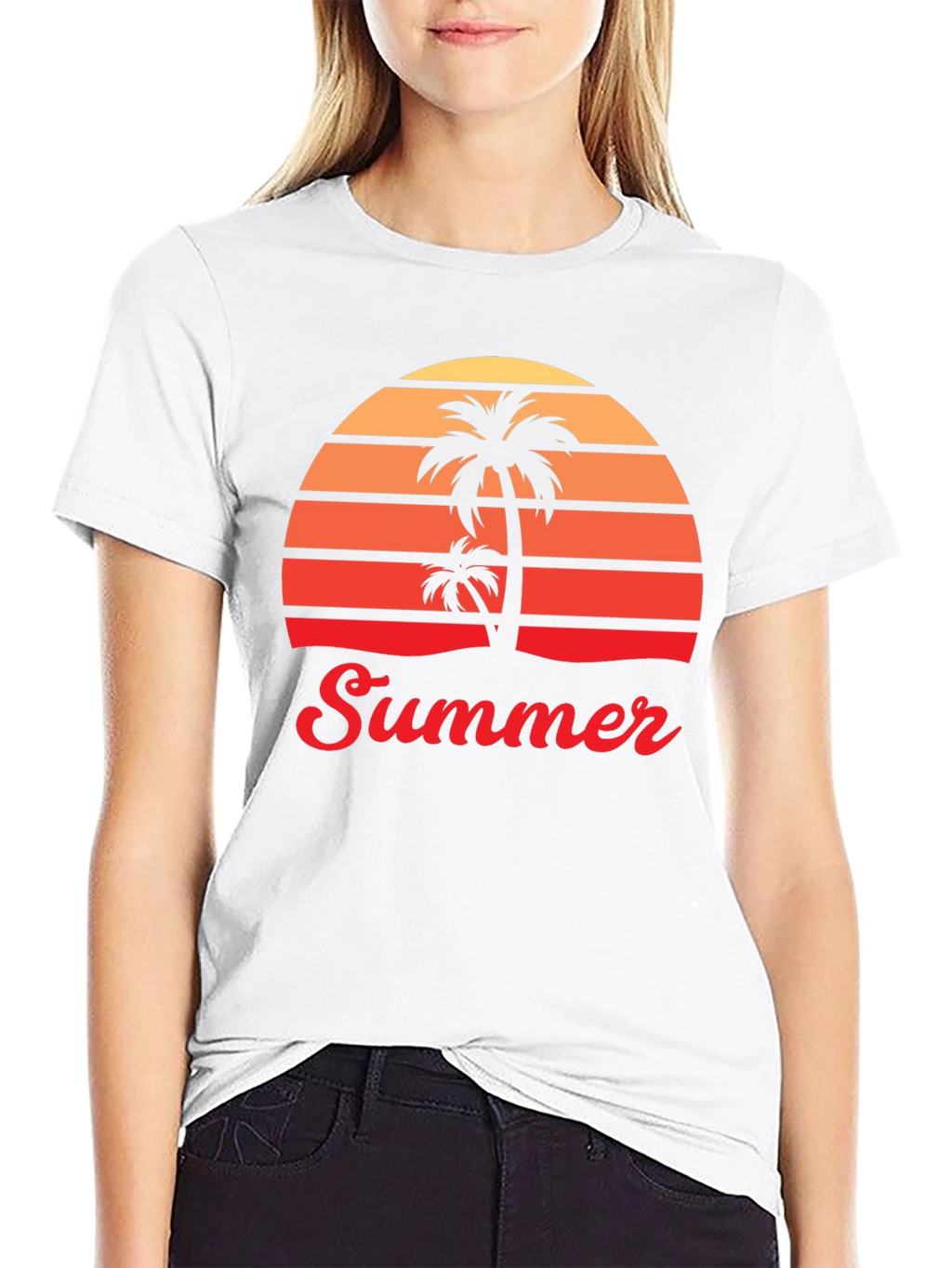 Retro Summer Palm Tree Graphic T-Shirt