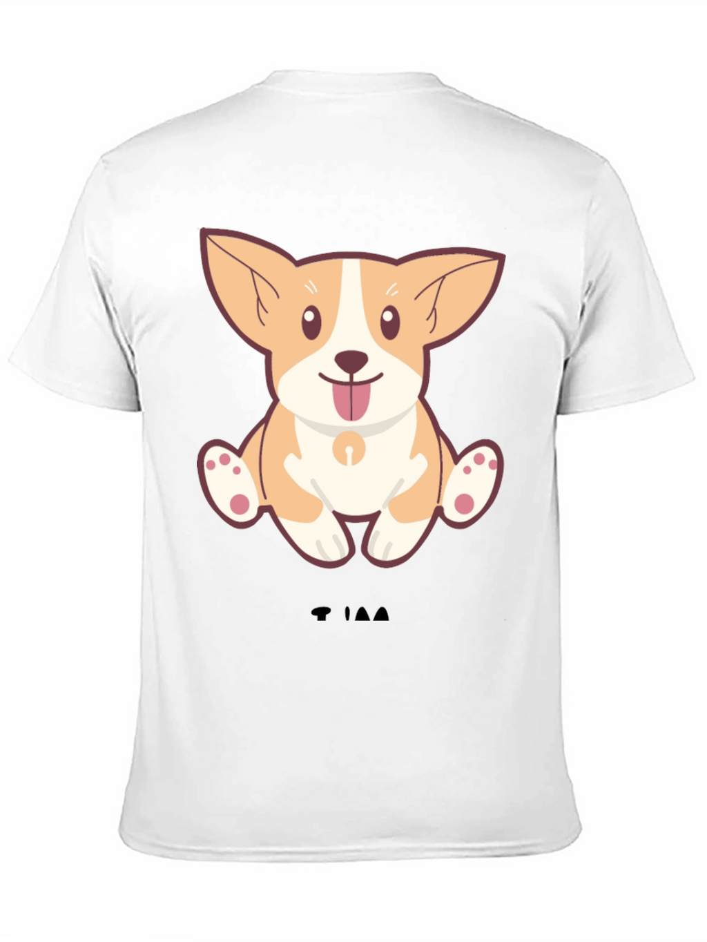 Cute Corgi Dog Cartoon Black T-Shirt