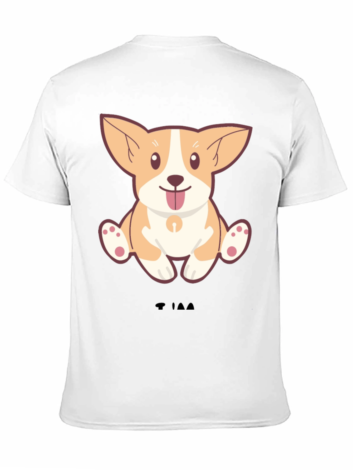 Cute Corgi Dog Cartoon Black T-Shirt