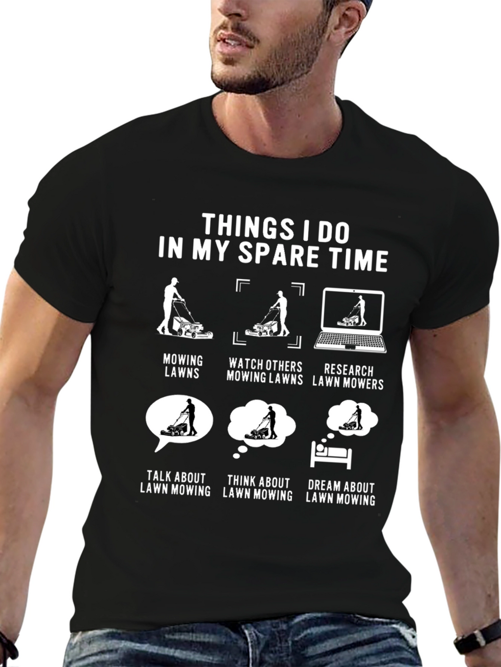 Lawn Mowing Spare Time T-Shirt