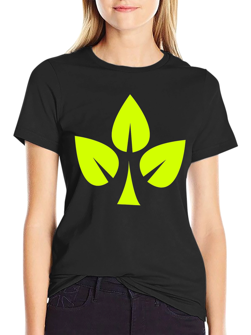 Leaf Clover Graphic Black T-Shirt