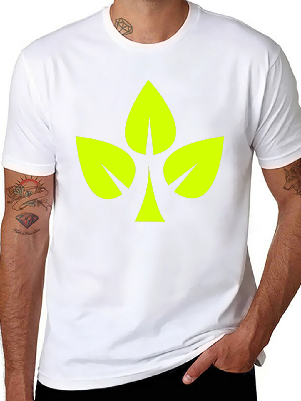 Leaf Clover Graphic Black T-Shirt