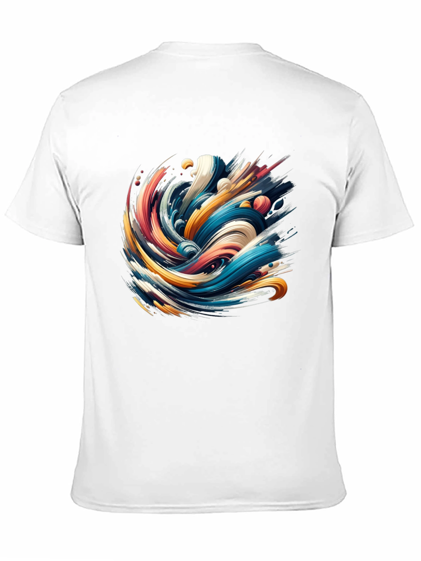 Abstract Wave Graphic Black T-Shirt