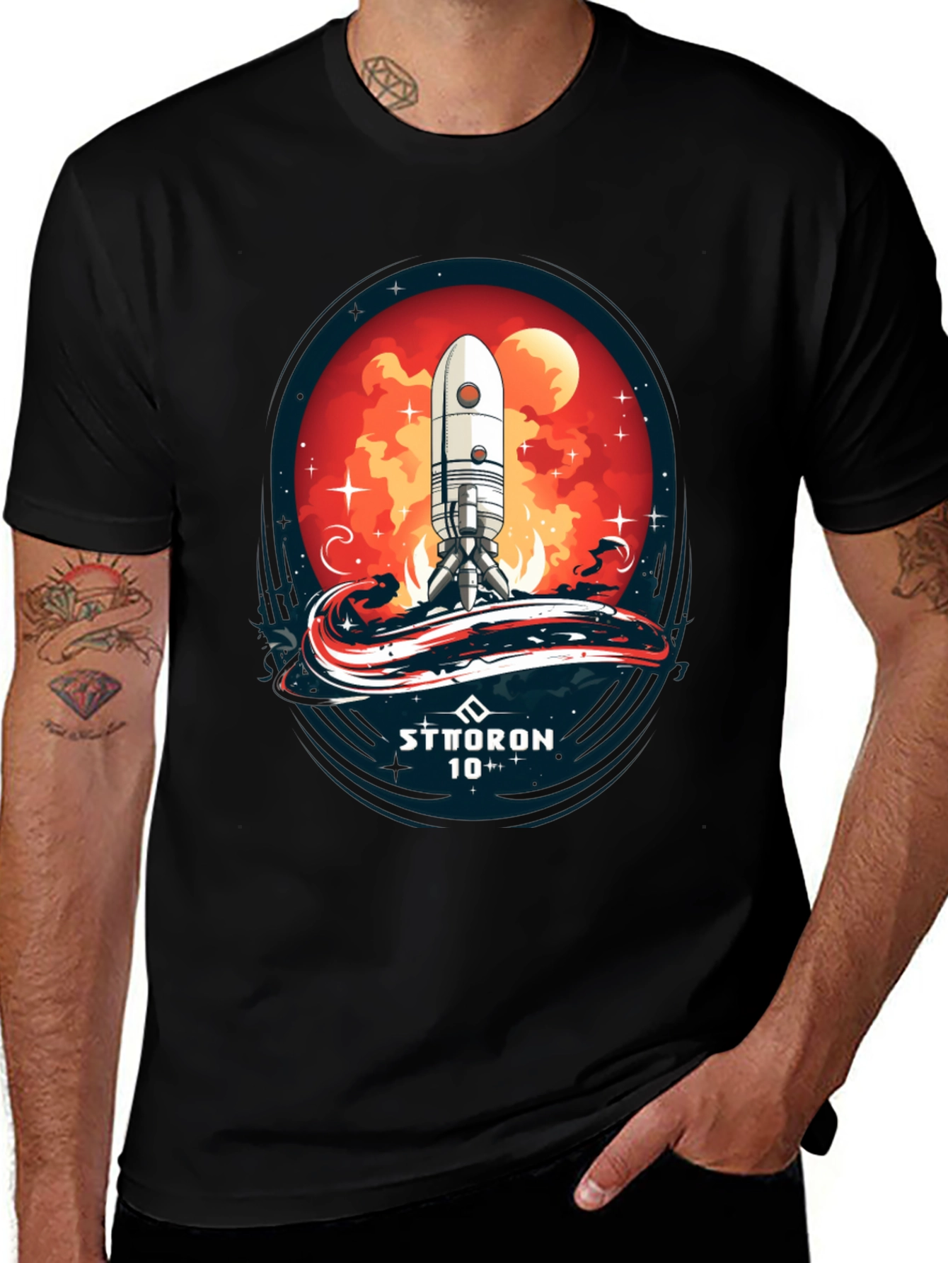 Sci-Fi Rocket Launch T-Shirt - Sttoron 10+