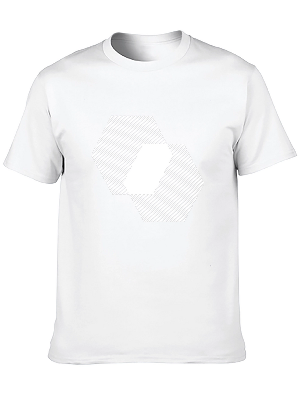 Geometric Hexagon Pattern Black T-Shirt