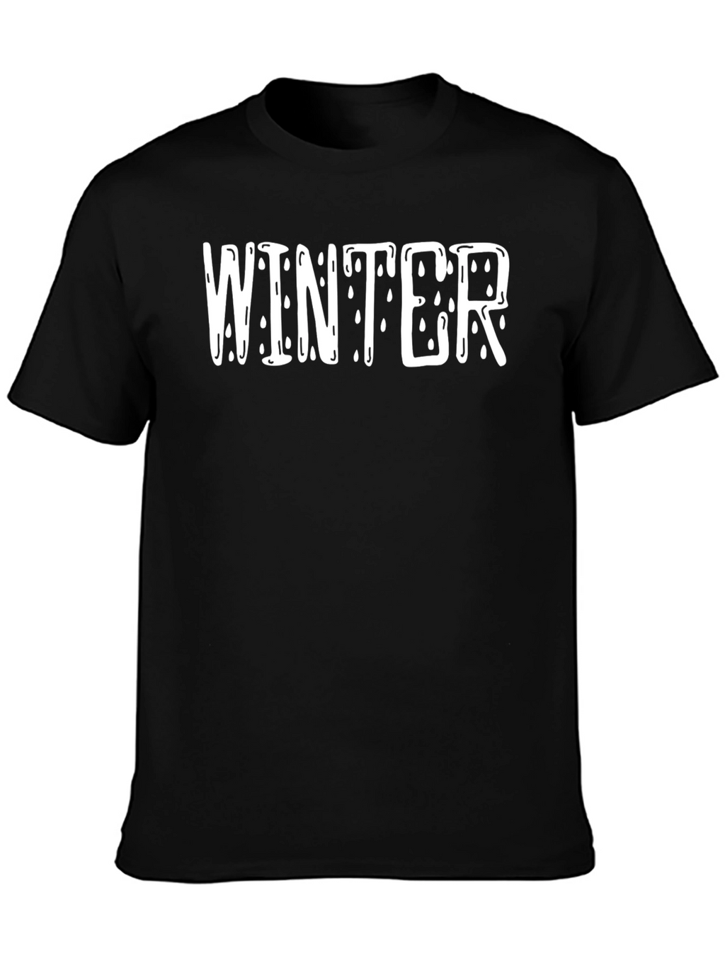 Winter Drip Graphic Tee - Black Cotton T-Shirt