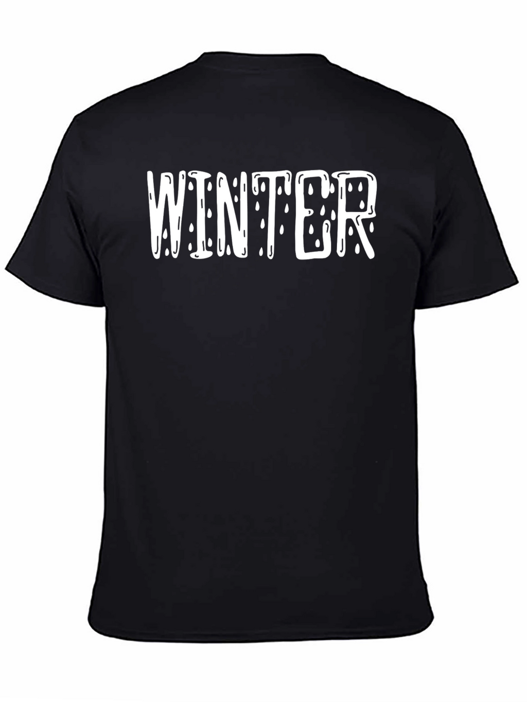 Winter Drip Graphic Tee - Black Cotton T-Shirt