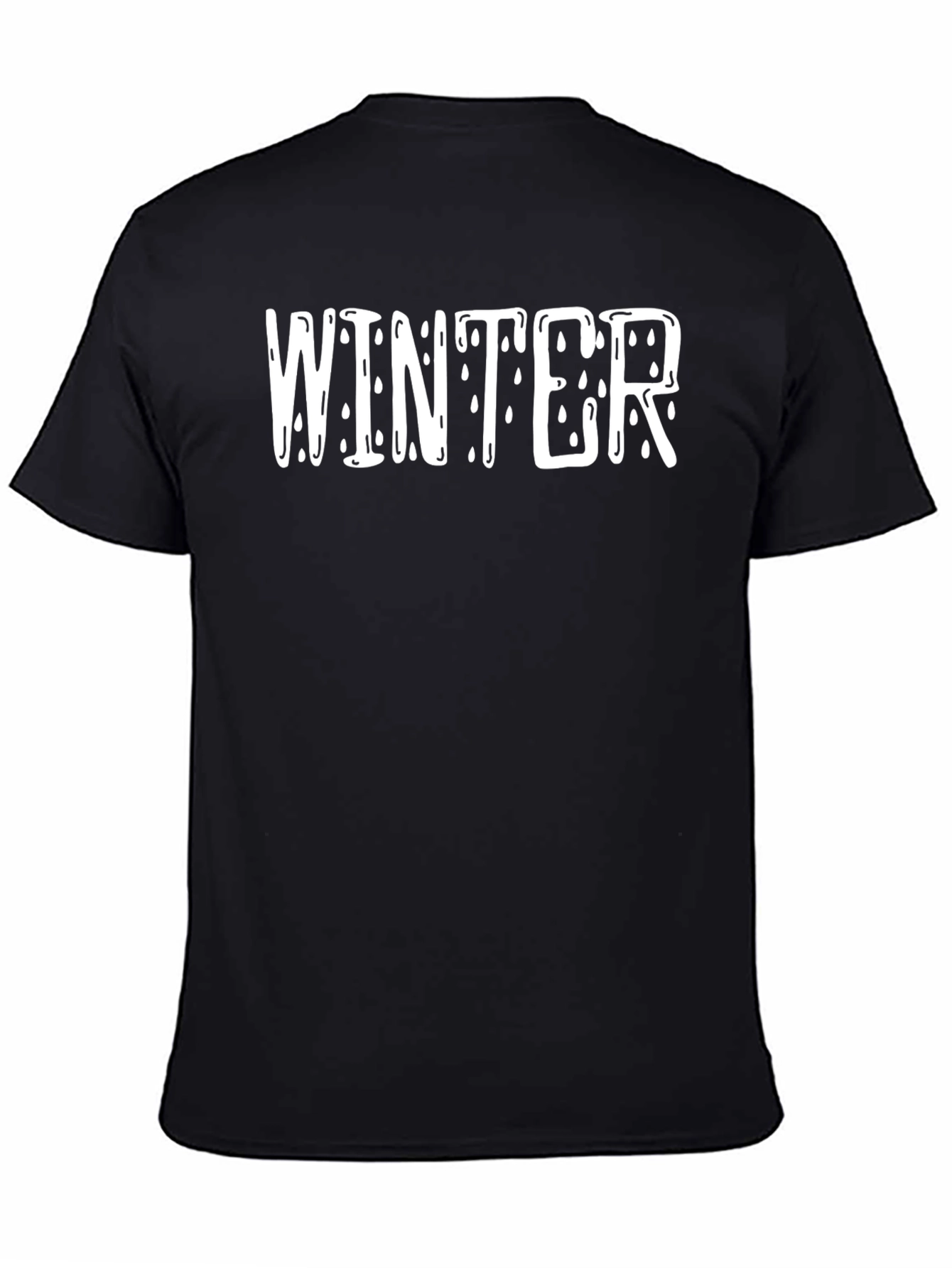 Winter Drip Graphic Tee - Black Cotton T-Shirt