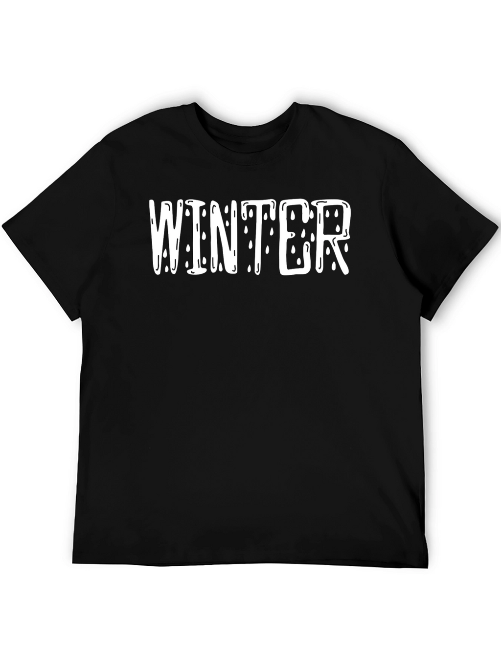 Winter Drip Graphic Tee - Black Cotton T-Shirt