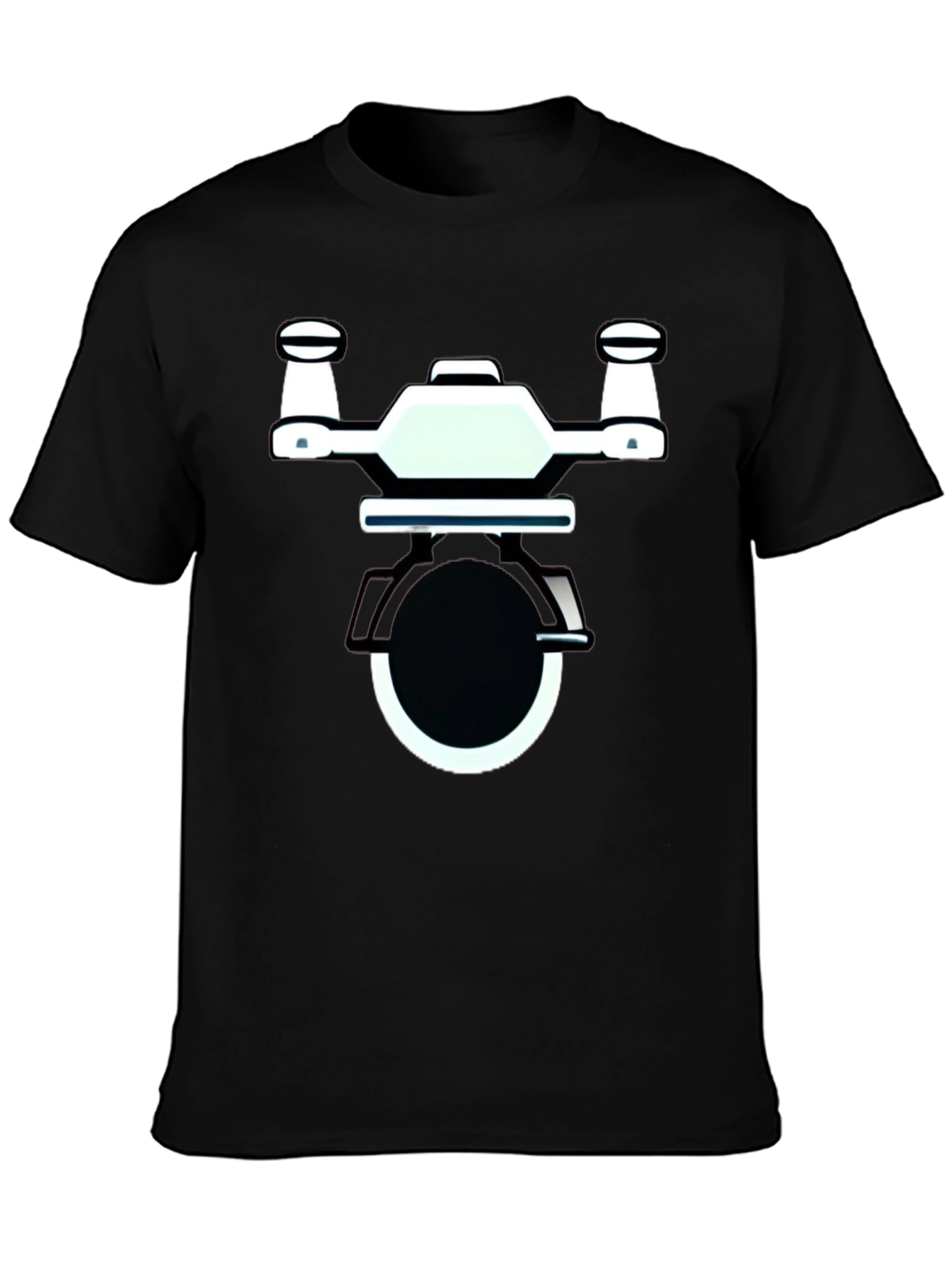 Drone Graphic Black T-Shirt | Modern Design