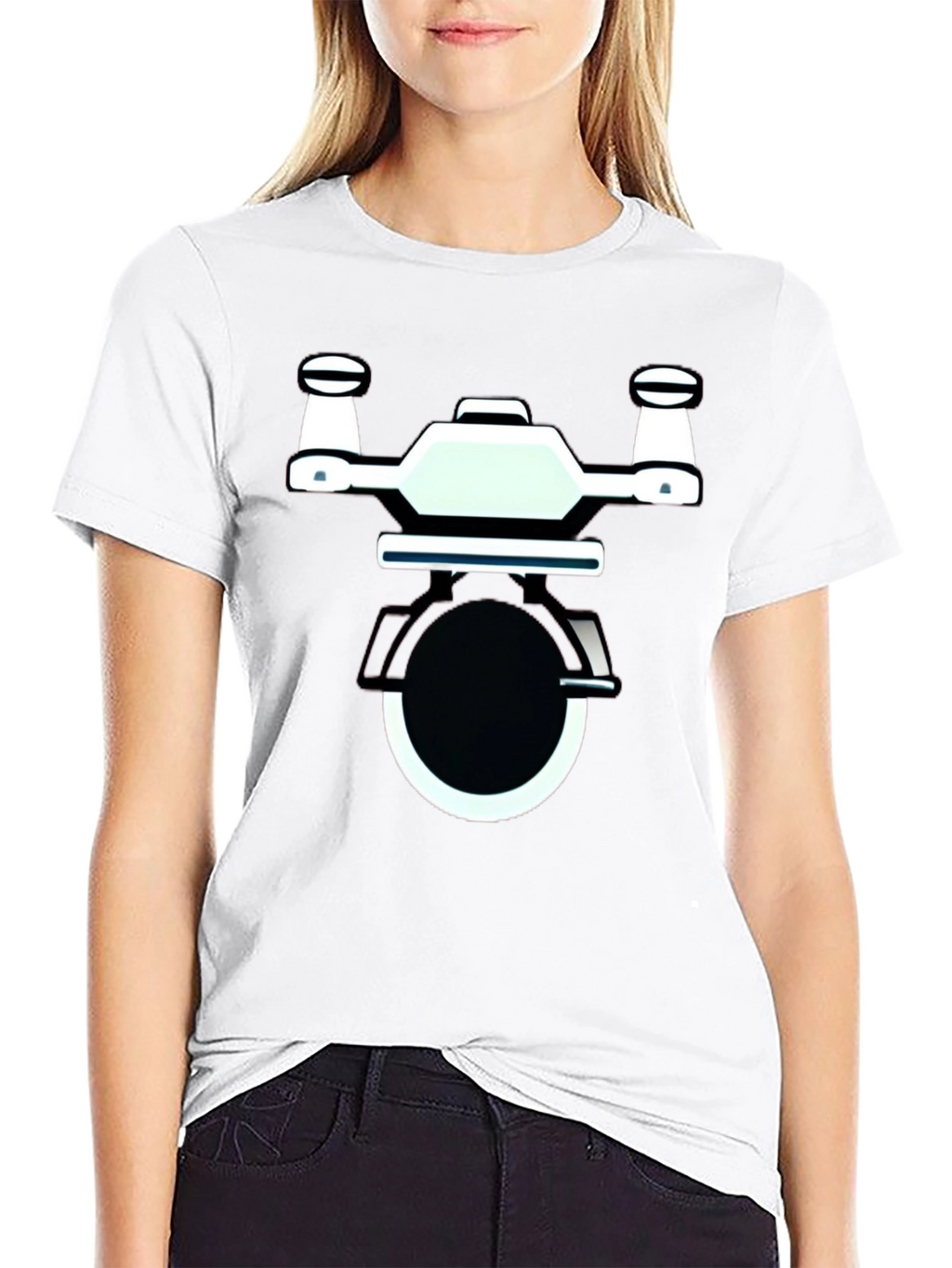 Drone Graphic Black T-Shirt | Modern Design