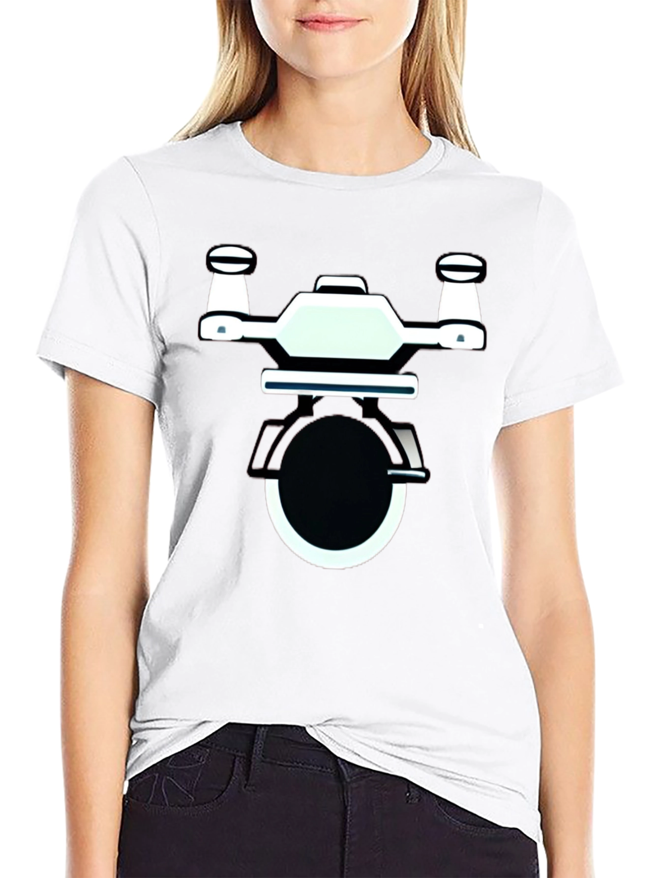Drone Graphic Black T-Shirt | Modern Design