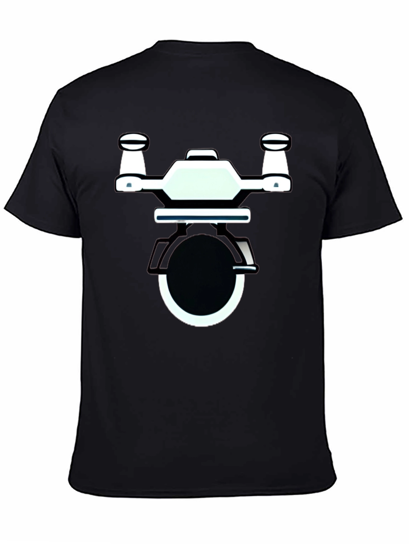 Drone Graphic Black T-Shirt | Modern Design