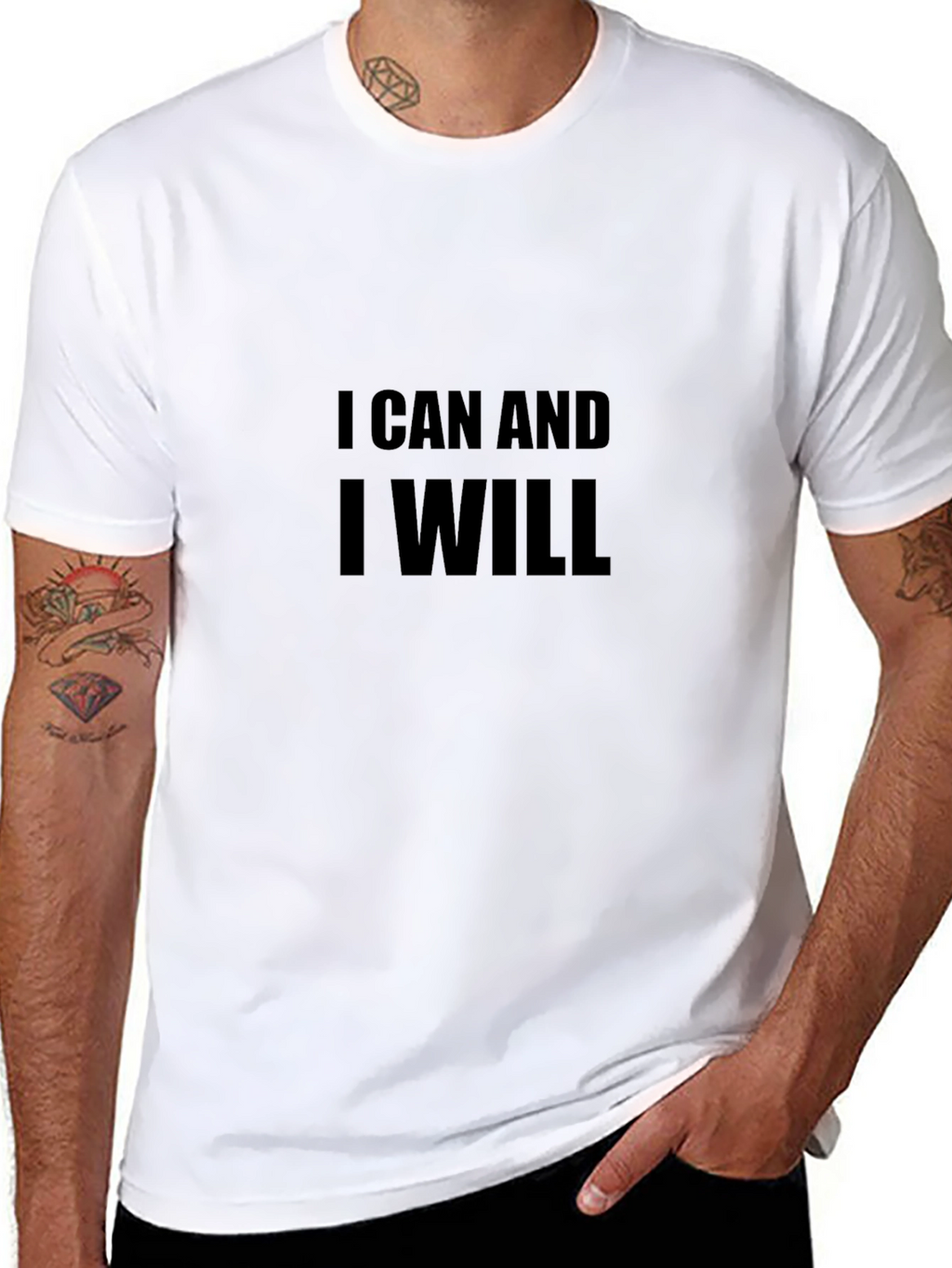 Motivational Black T-Shirt: I Can and I Will