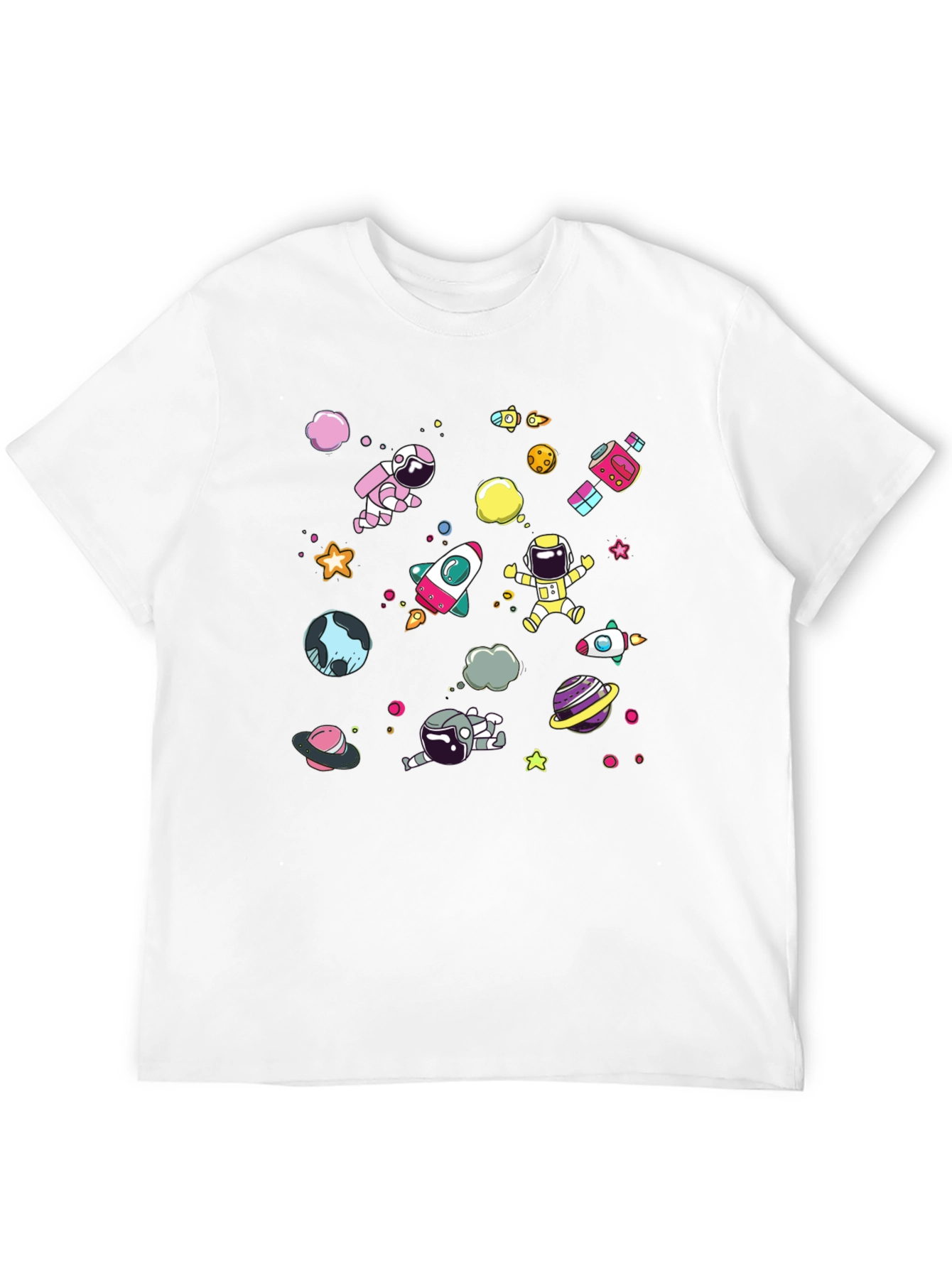 Space Explorer T-Shirt: Astronauts & Planets Design