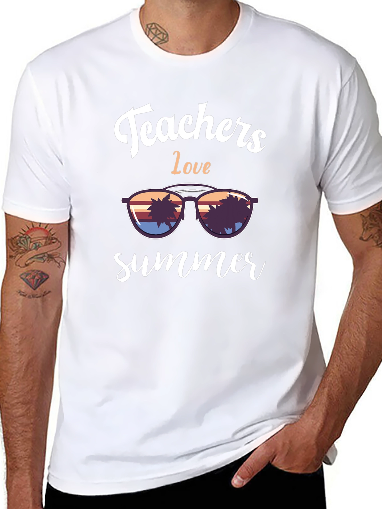 Teachers Love Summer Graphic Tee - Black