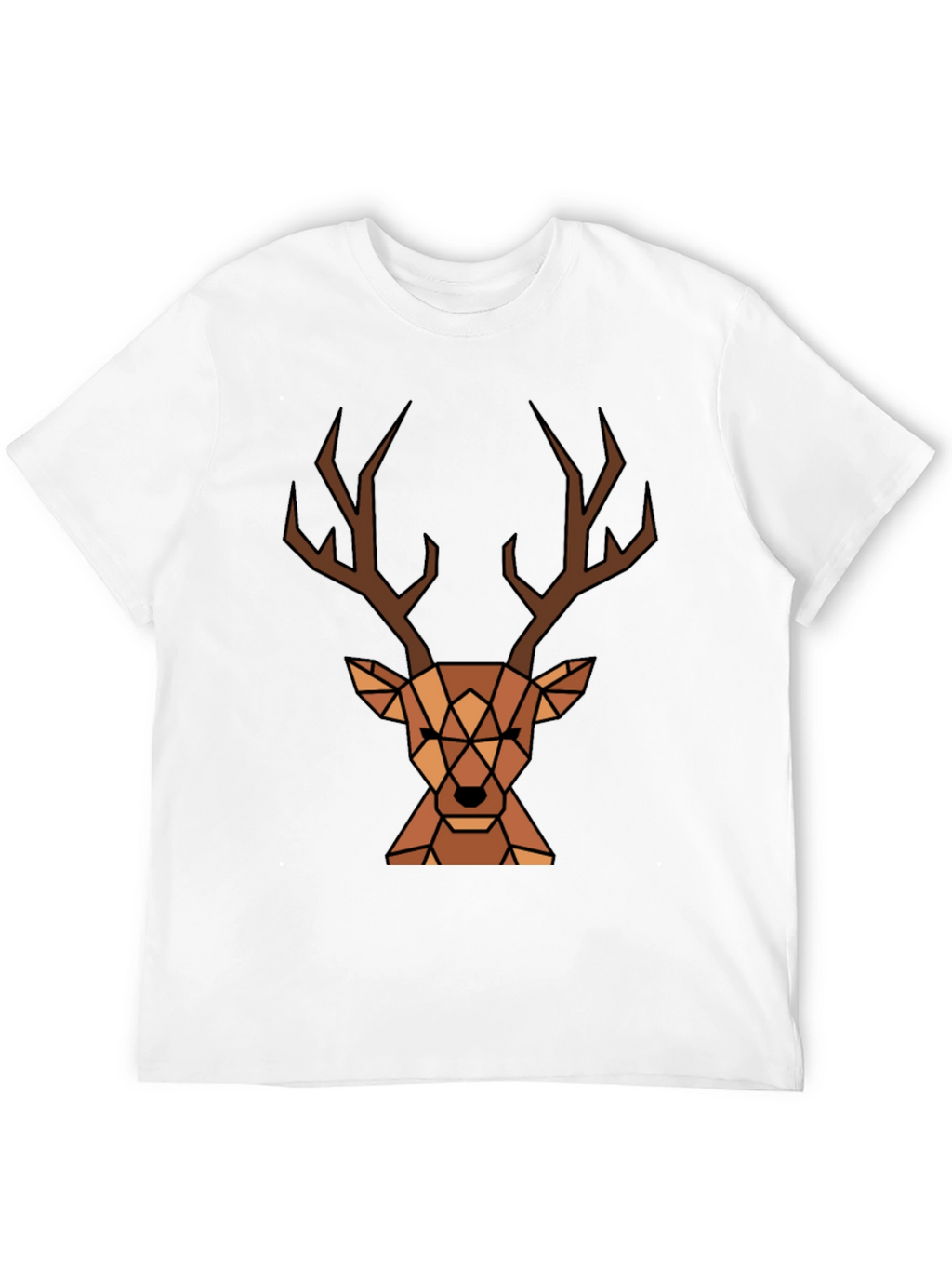Geometric Deer Graphic Tee - Black T-Shirt