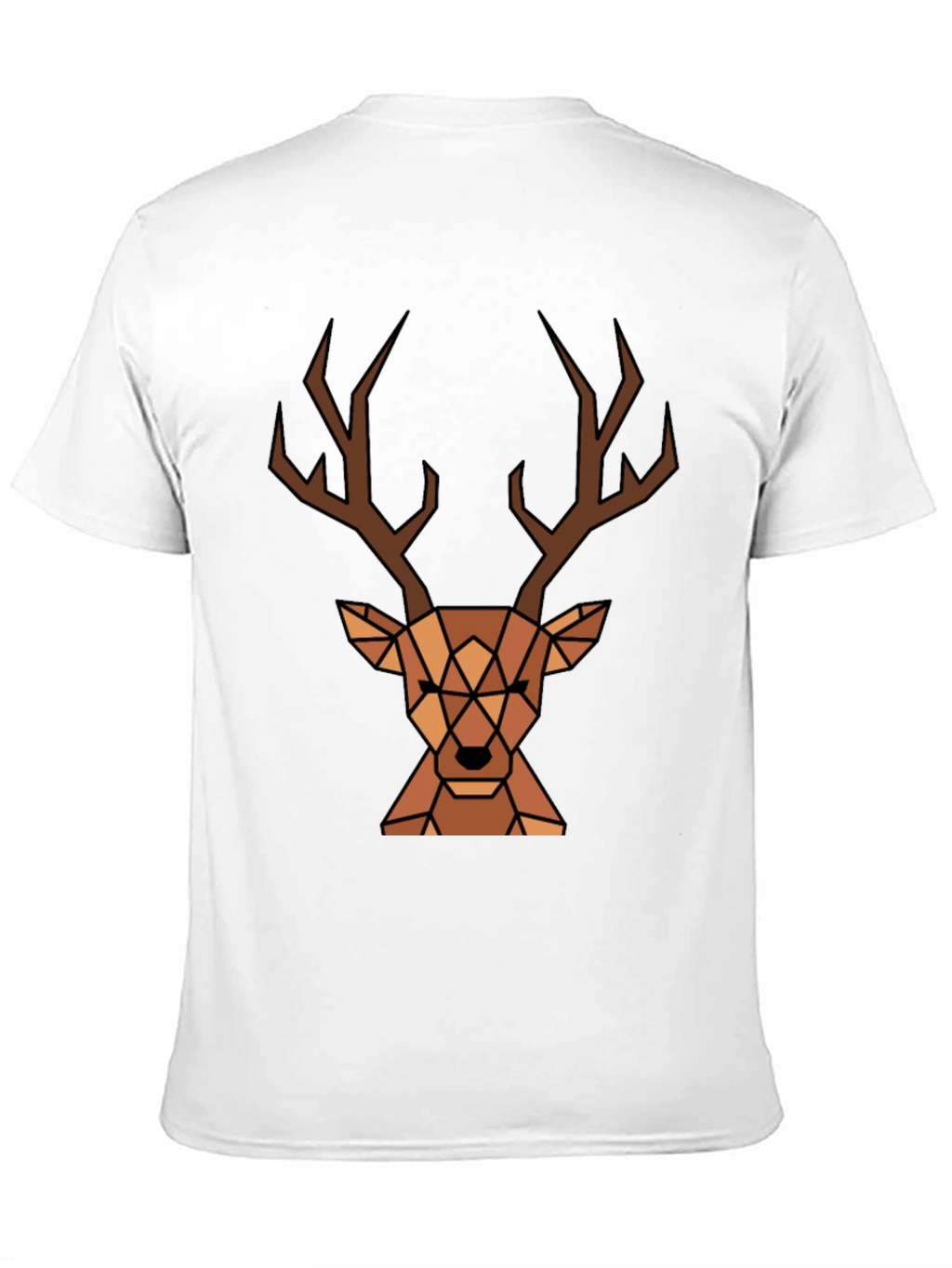 Geometric Deer Graphic Tee - Black T-Shirt