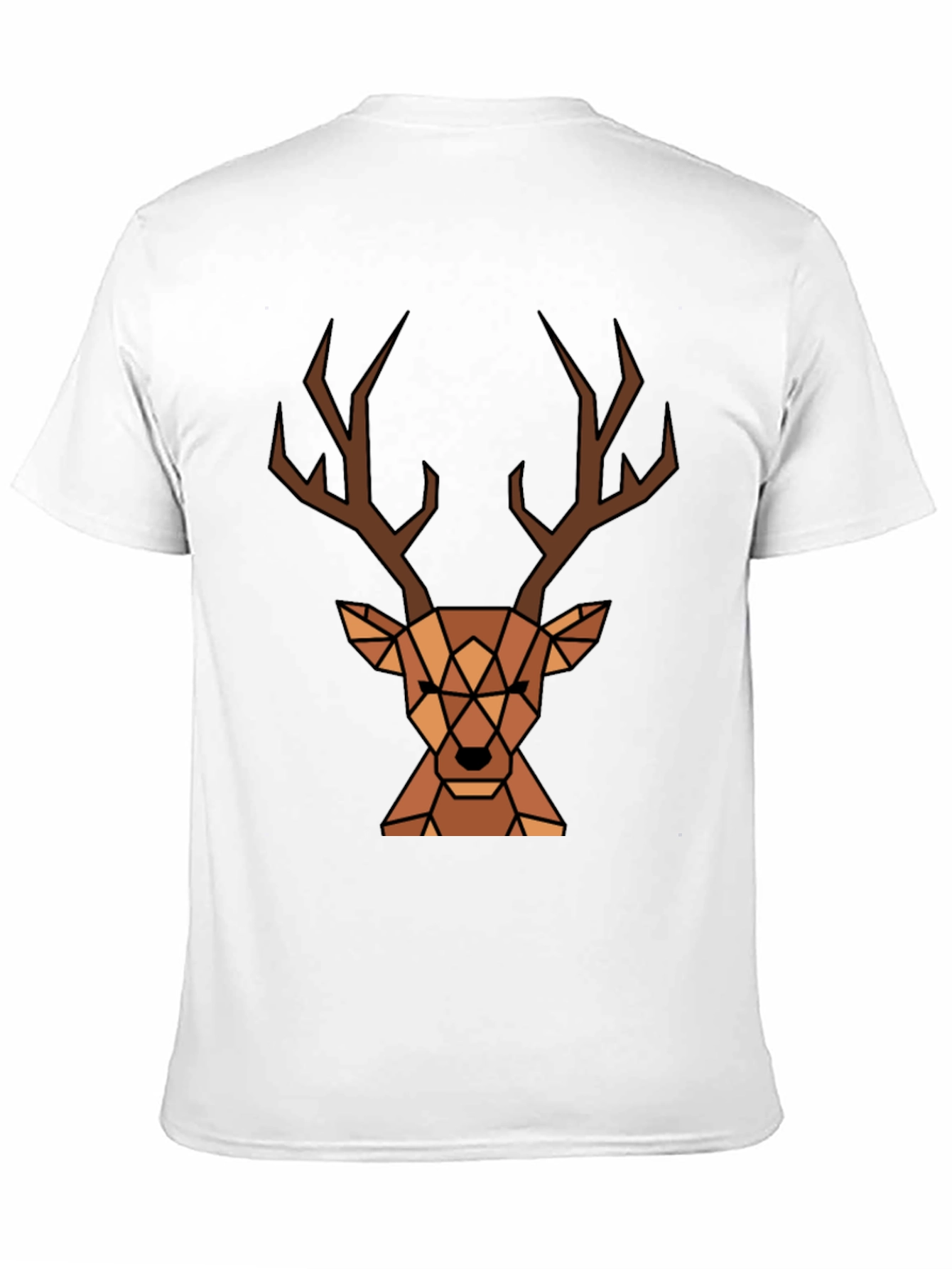 Geometric Deer Graphic Tee - Black T-Shirt