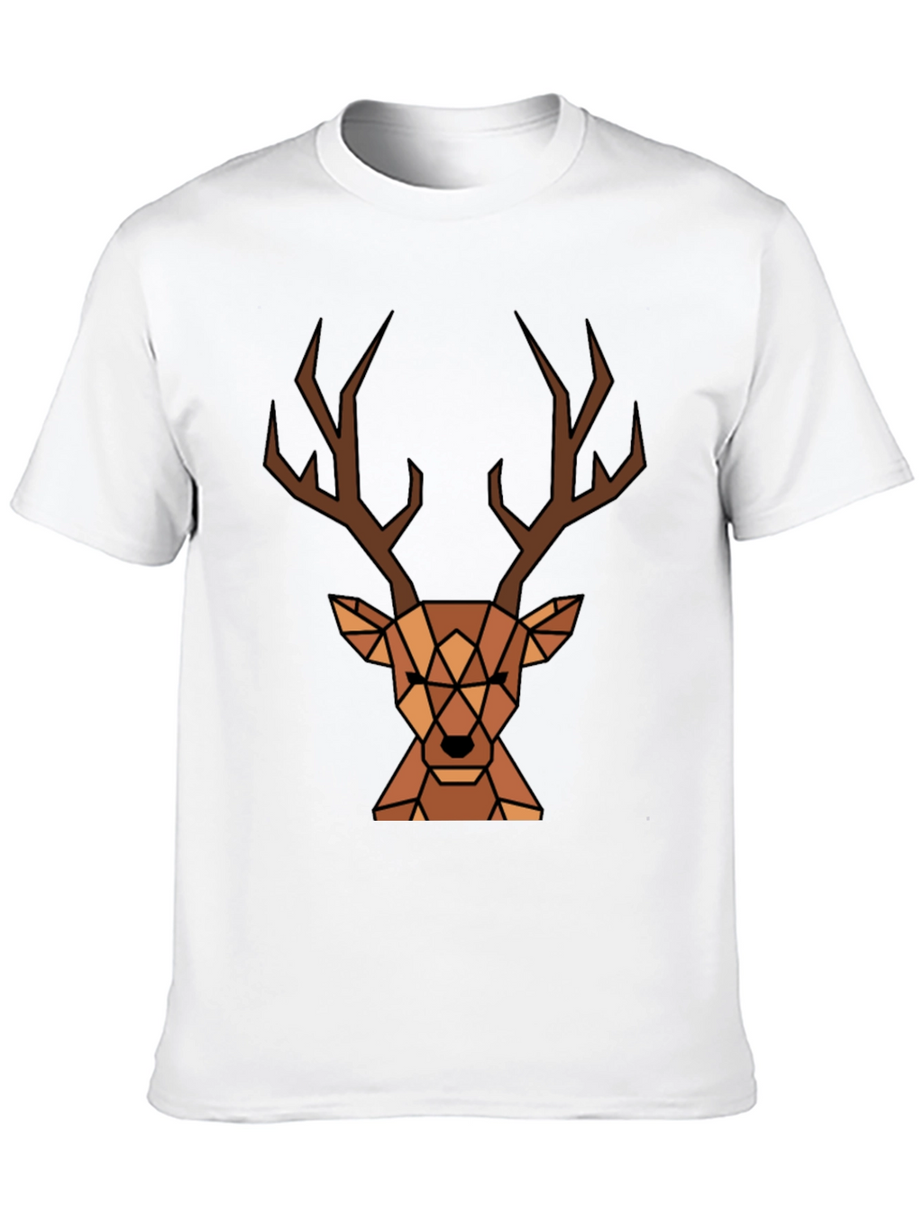 Geometric Deer Graphic Tee - Black T-Shirt
