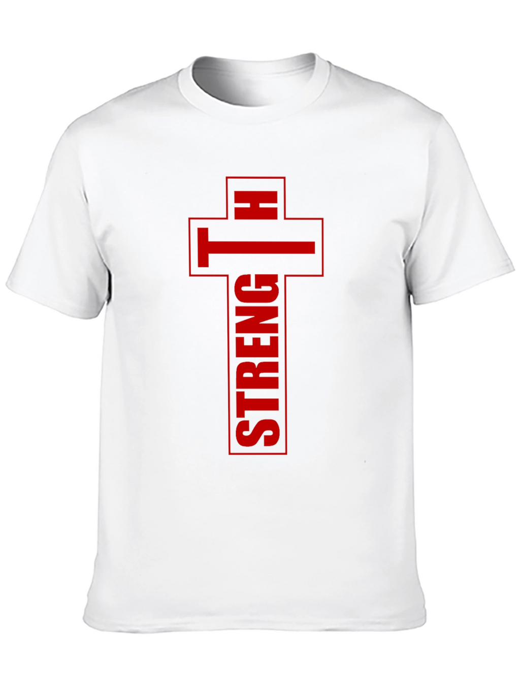 Strength Cross Graphic Print Mens T-Shirt