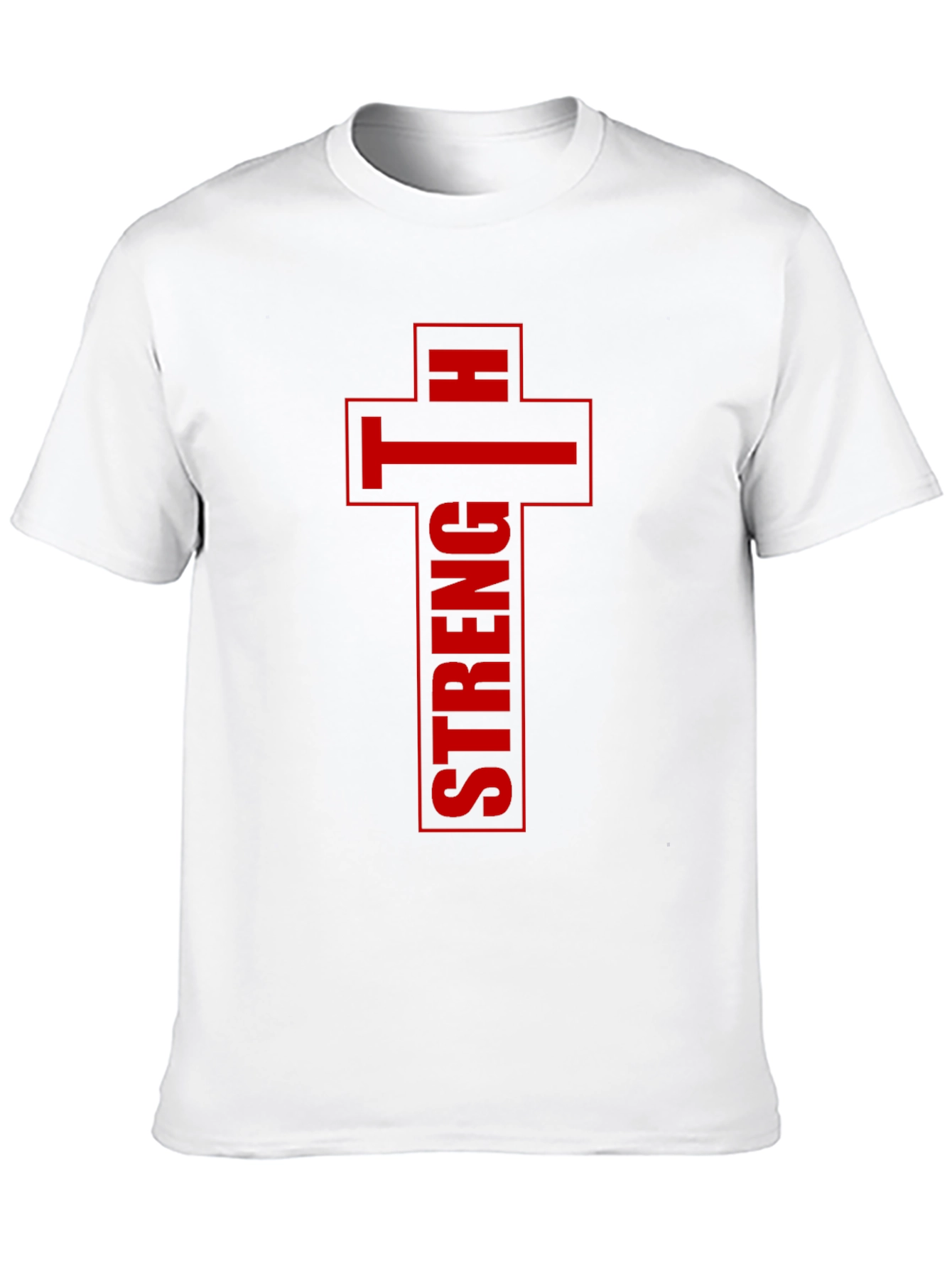Strength Cross Graphic Print Mens T-Shirt