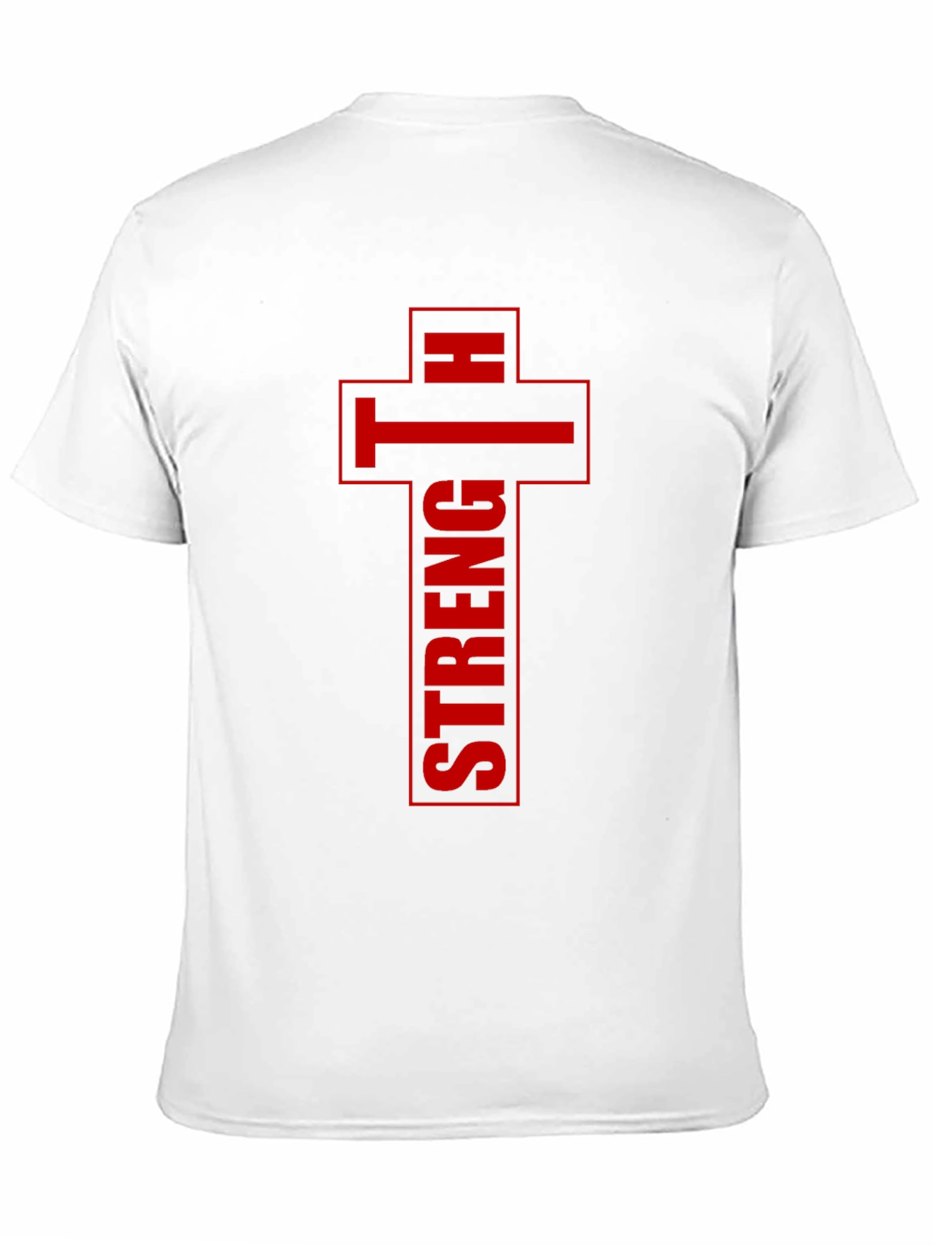 Strength Cross Graphic Print Mens T-Shirt