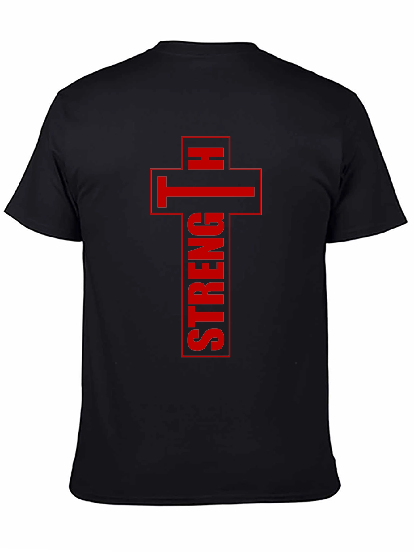 Strength Cross Graphic Print Mens T-Shirt