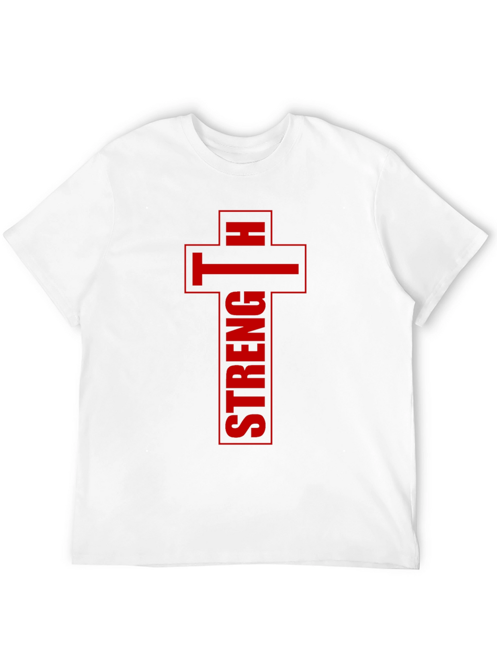 Strength Cross Graphic Print Mens T-Shirt