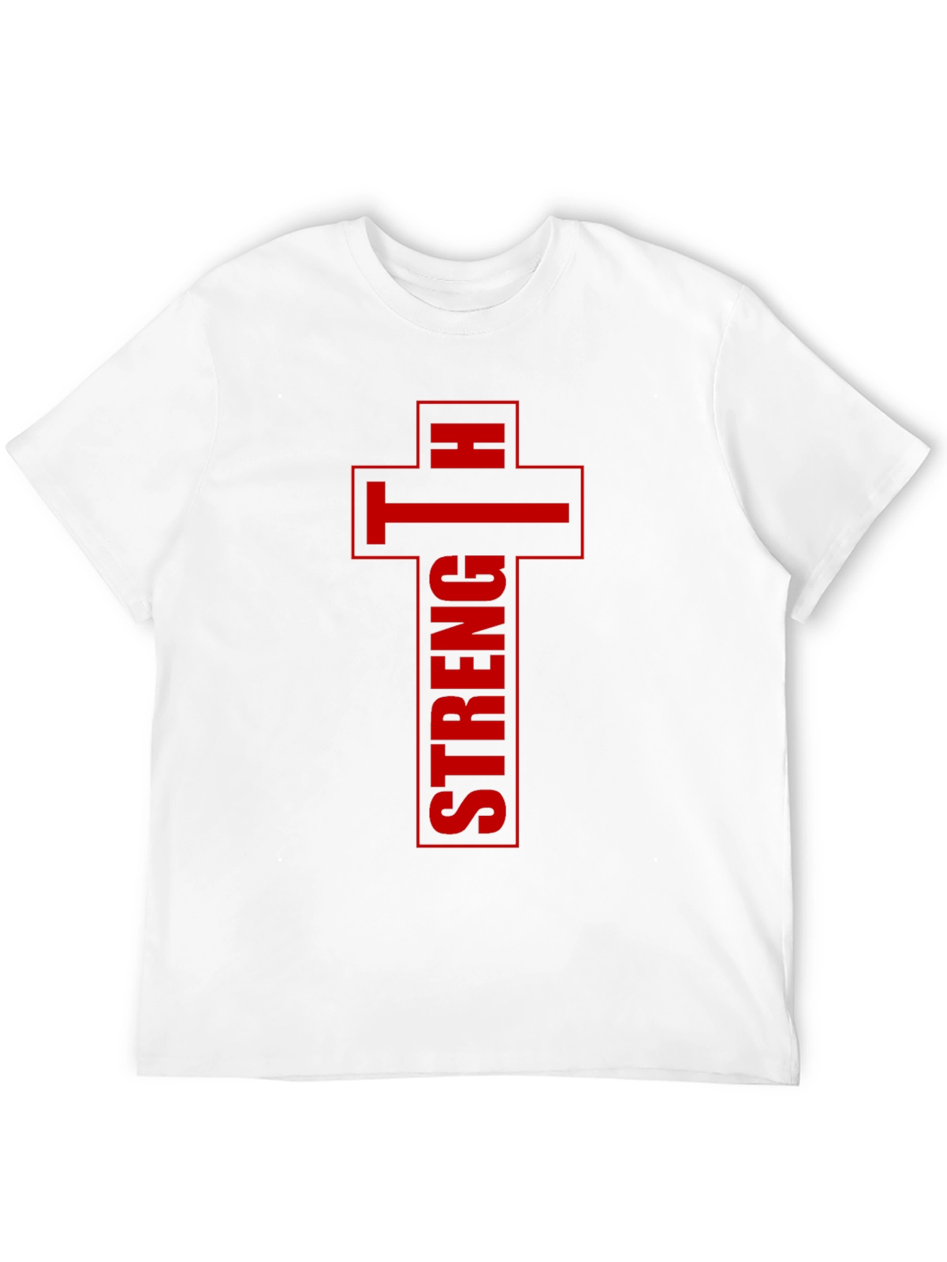 Strength Cross Graphic Print Mens T-Shirt