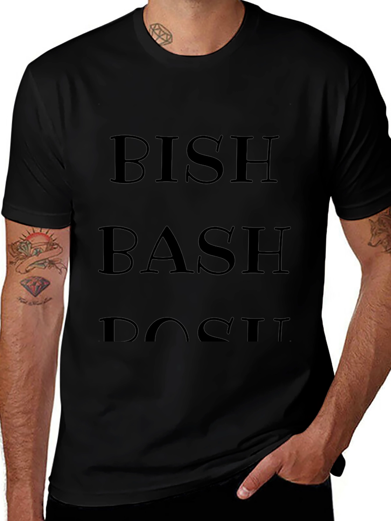 Bish Bash Bosh Graphic Tee - Mens Black T-Shirt