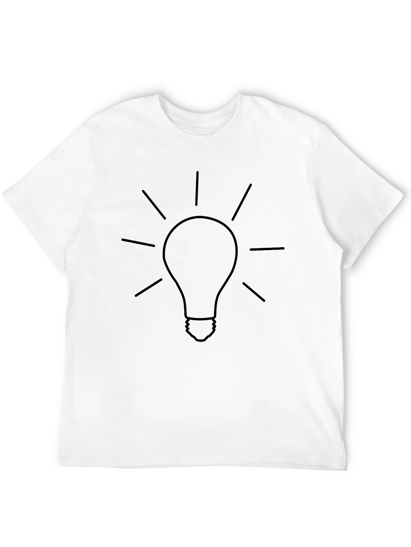 Idea Bulb Graphic Tee - Black Cotton T-Shirt