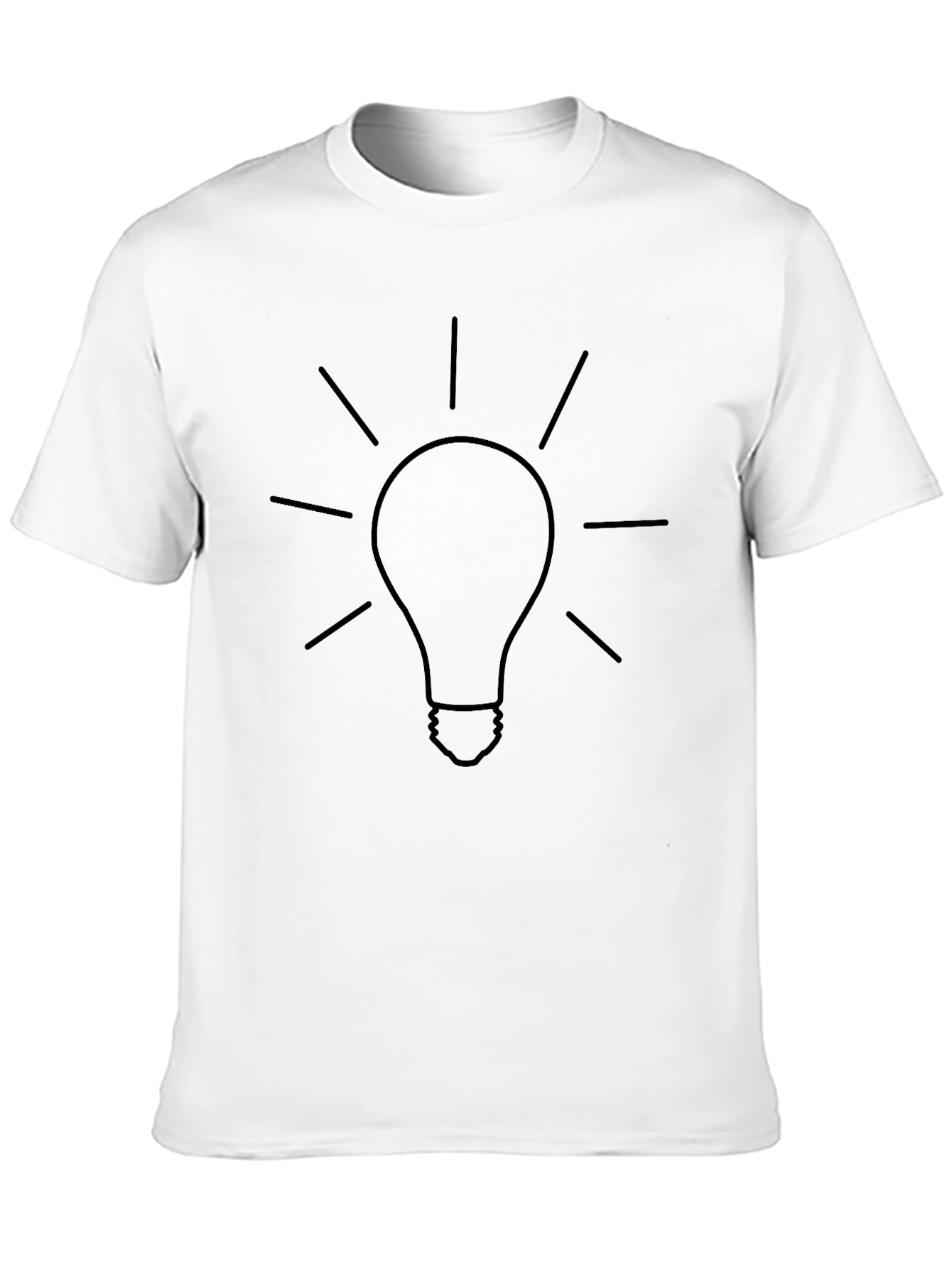 Idea Bulb Graphic Tee - Black Cotton T-Shirt