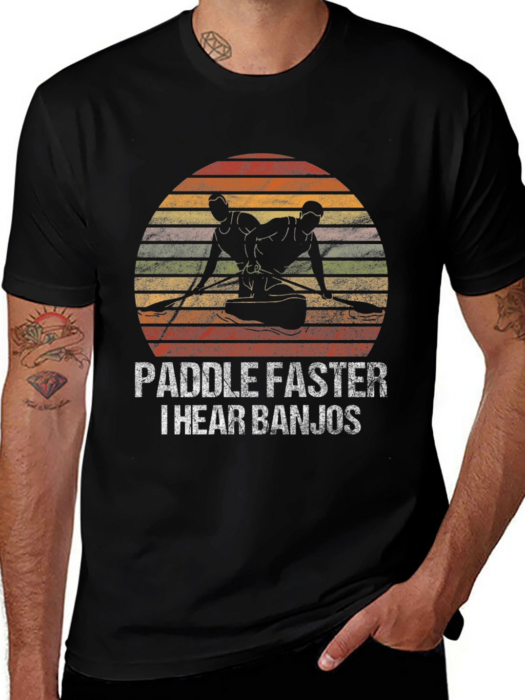 Paddle Faster T-Shirt - Banjo Humor Tee