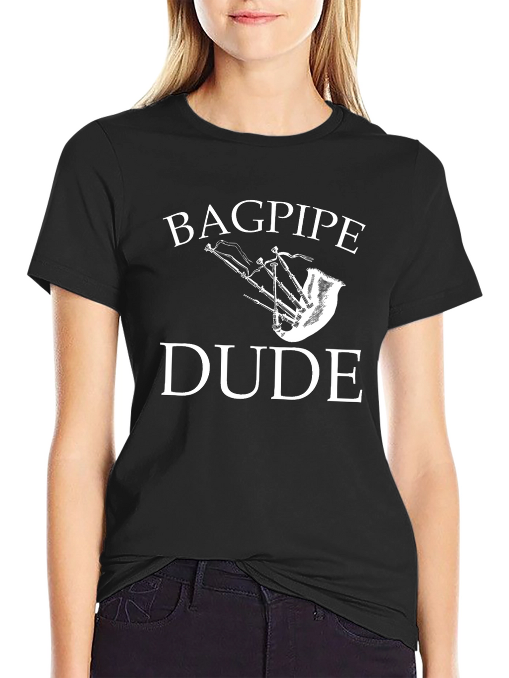 Bagpipe Dude T-Shirt - Black Graphic Tee