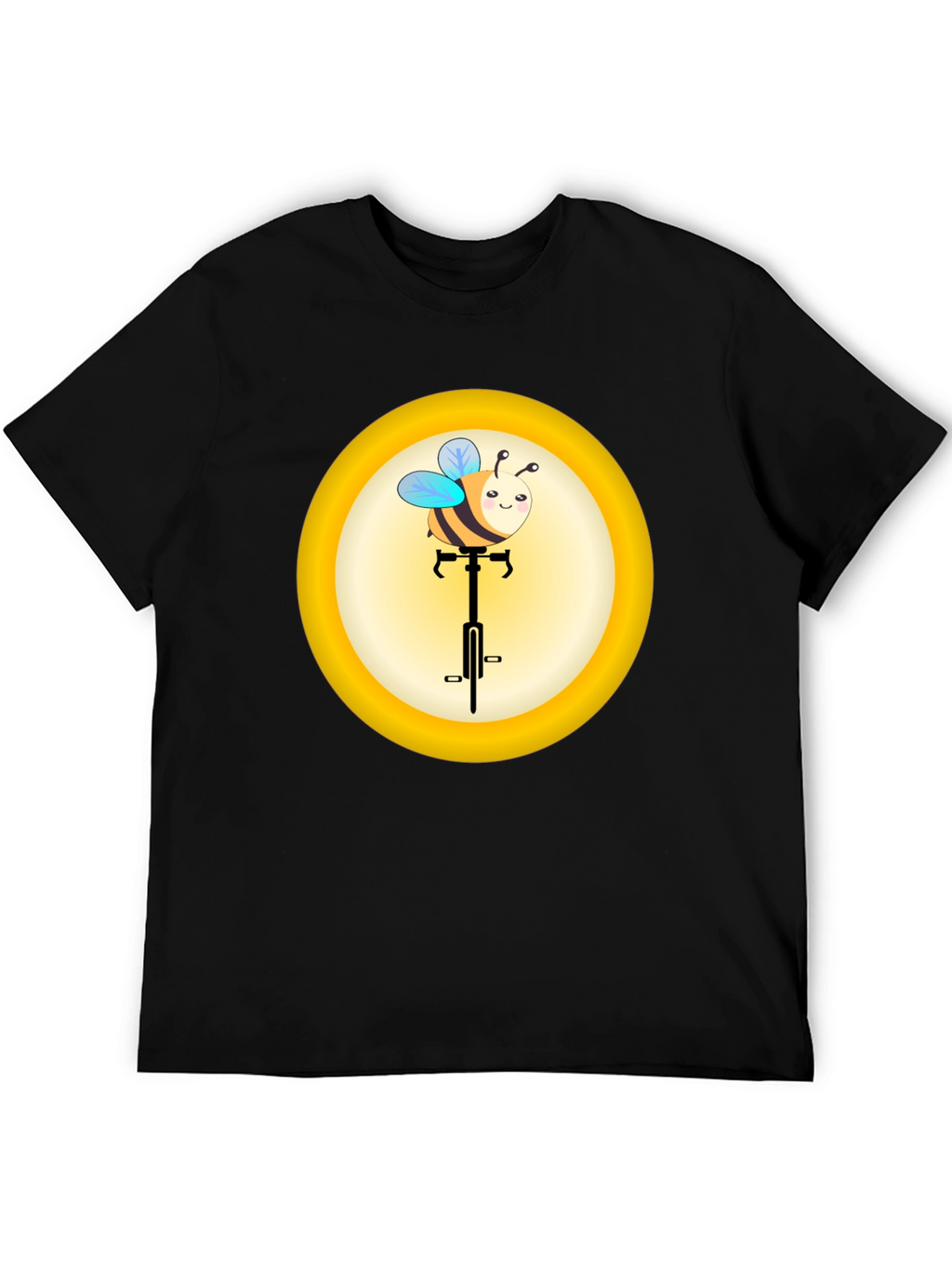 Cute Bee on Unicycle Graphic T-Shirt
