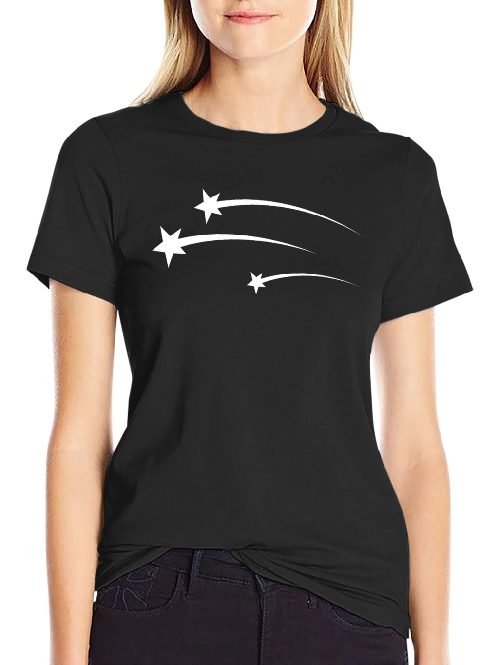 Shooting Star Graphic T-Shirt - Black