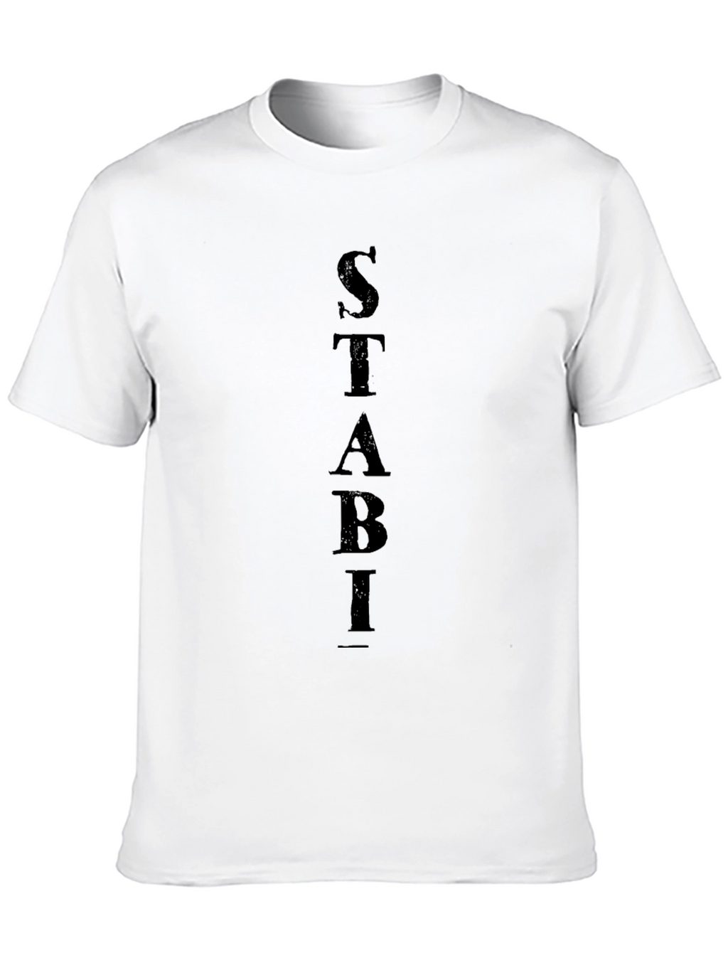 STABI Vertical Letter Print Black T-Shirt