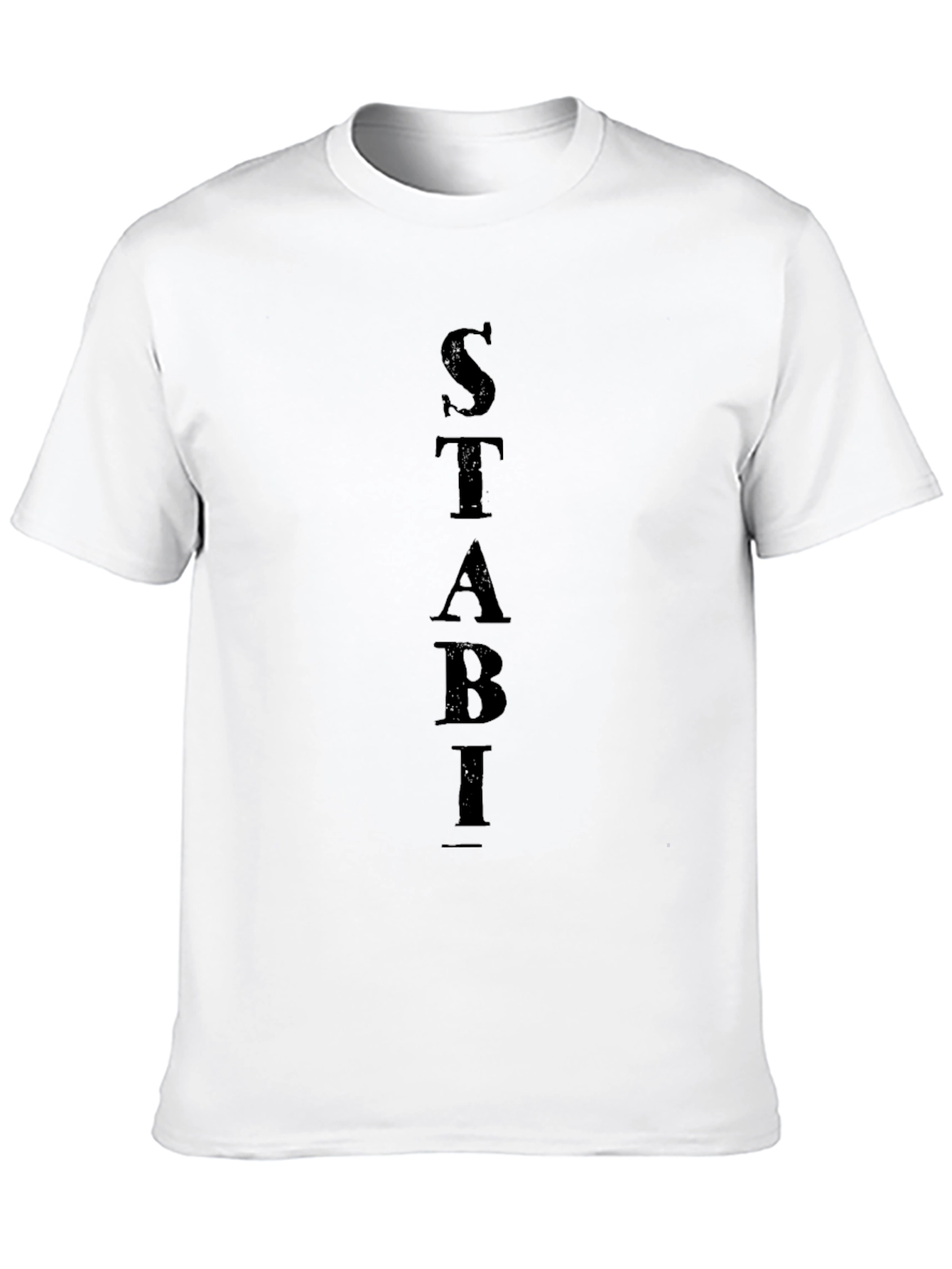 STABI Vertical Letter Print Black T-Shirt